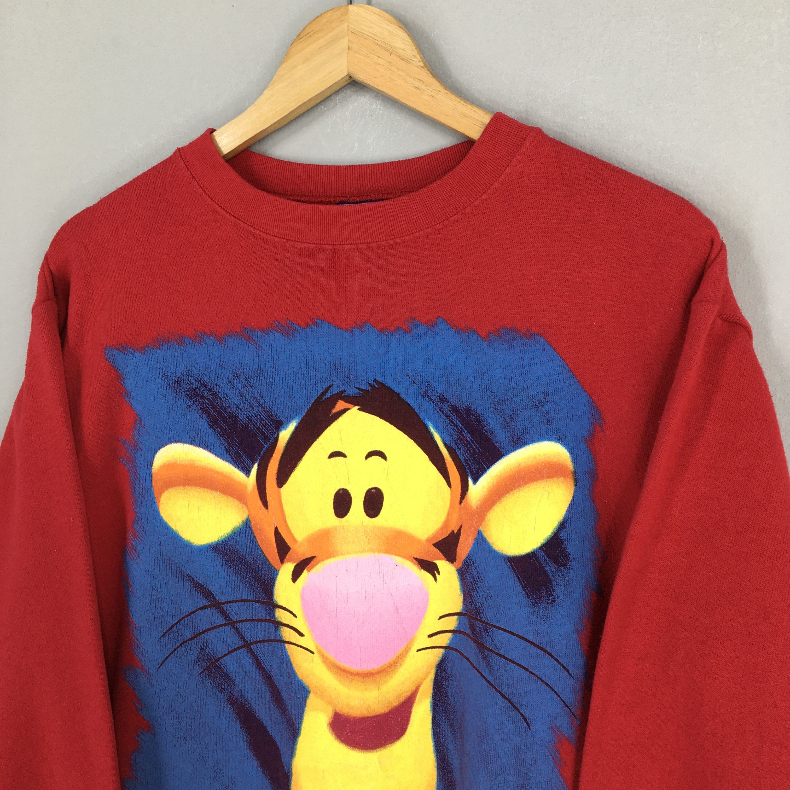 Disney × Vintage Vintage 90s Tigger Disney Pooh Piglet Red Sweatshirt M Size US M / EU 48-50 / 2 - 3 Thumbnail