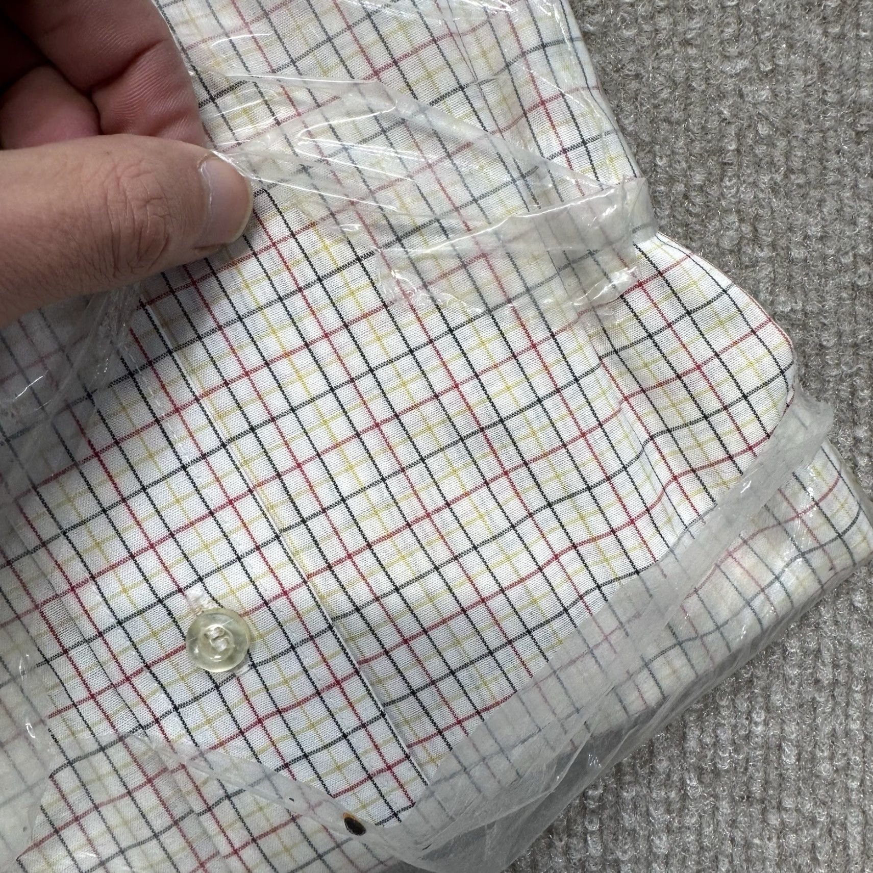 Vintage VINTAGE Bronzini Dress Shirt Mens Button Down Check Stripe 15.5 NOS White Size 42R - 4 Thumbnail