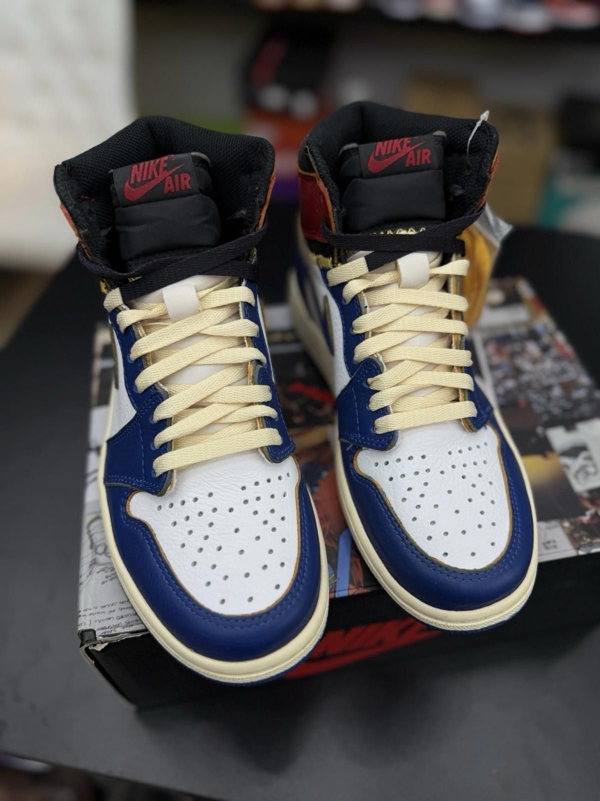 Jordan Brand Size 6M/7.5W - Jordan 1 Retro NRG x Union LA High Storm Blue Size US 6 / EU 39 - 8 Thumbnail