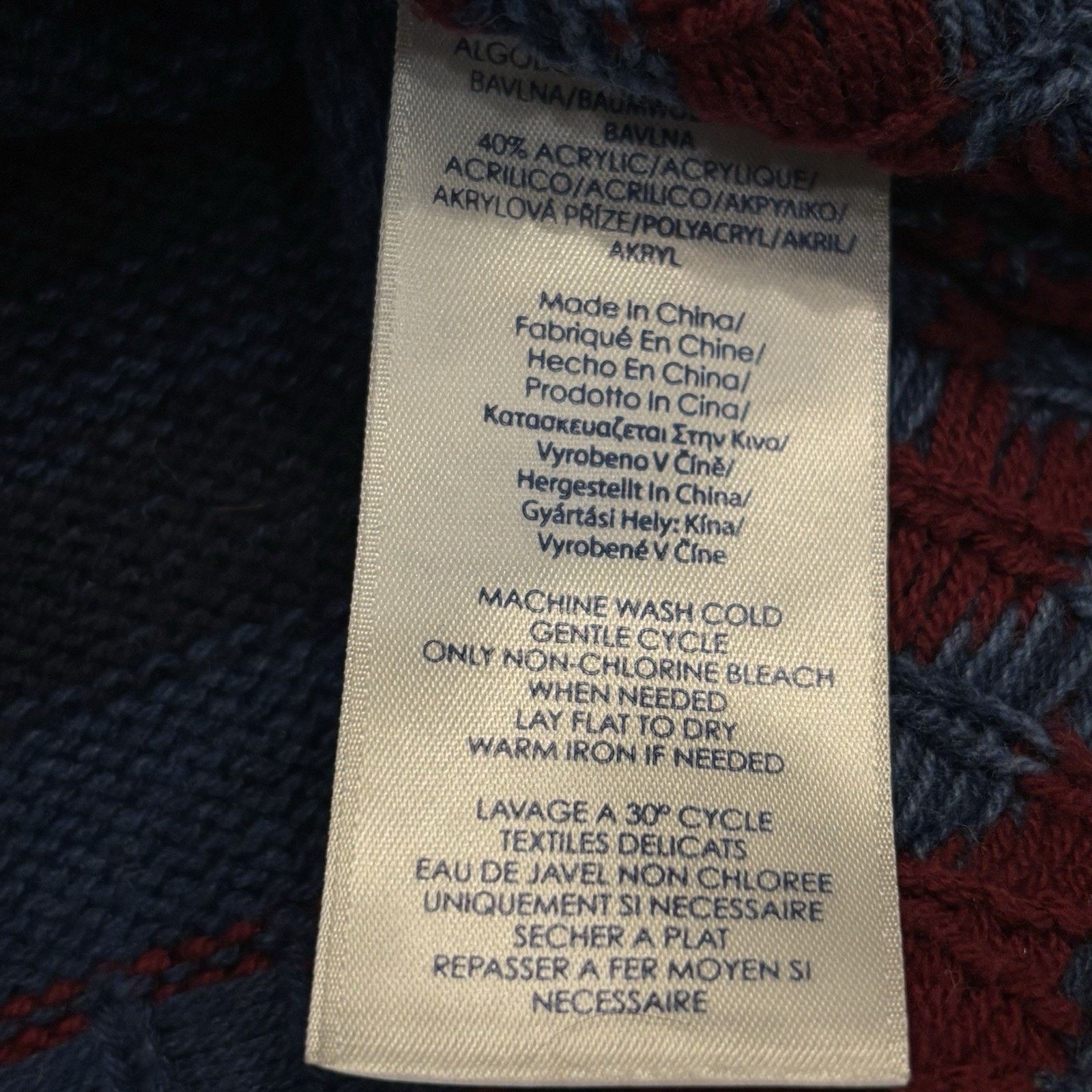 Chaps Vintage Chaps Denim Shawl Collar Aztec Sweater Vest Small Size S / US 4 / IT 40 - 6 Thumbnail