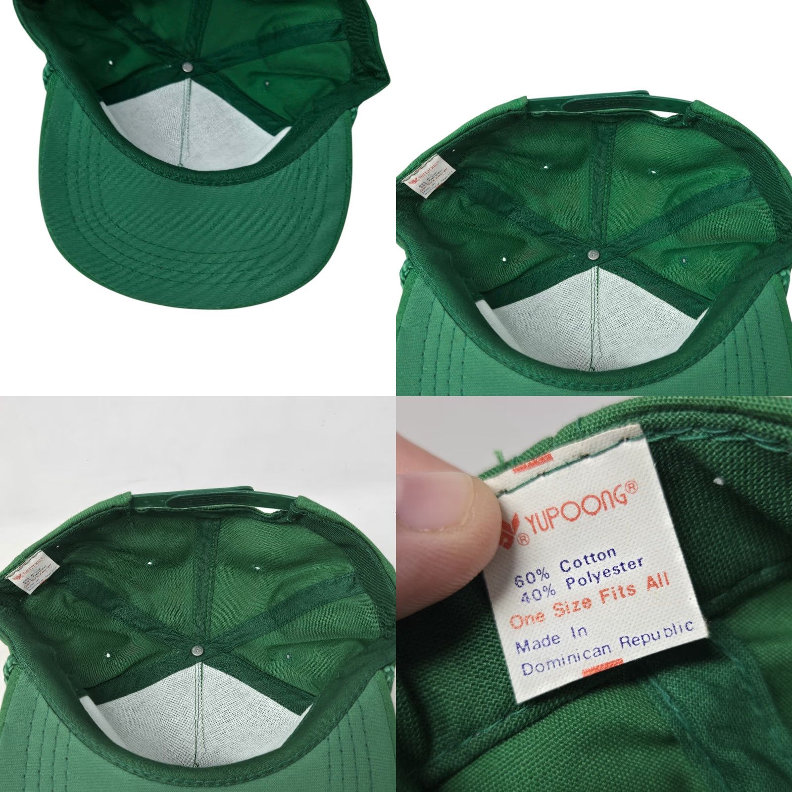 Vintage VTG Yupoong Trucker Hat Cap Adjustable Cotton Green 1990s Kalamazoo MI Advertising Rope International Paper Belt? Size ONE SIZE - 8 Thumbnail