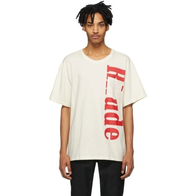 Rhude NEW RHUDE POCKET LOGO CREAM TEE SZ LARGE Size US L / EU 52-54 / 3 - 1 Thumbnail