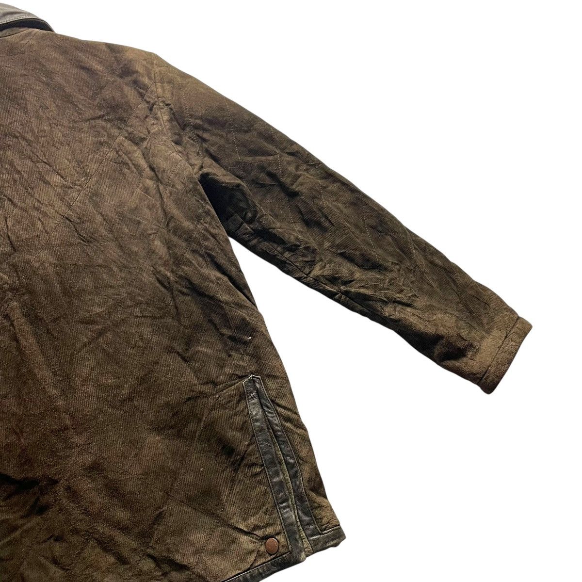 United Arrows 🇯🇵 UNITED ARROWS BUTTON UP CORDUROY + LEATHER JACKET Size US M / EU 48-50 / 2 - 13 Thumbnail
