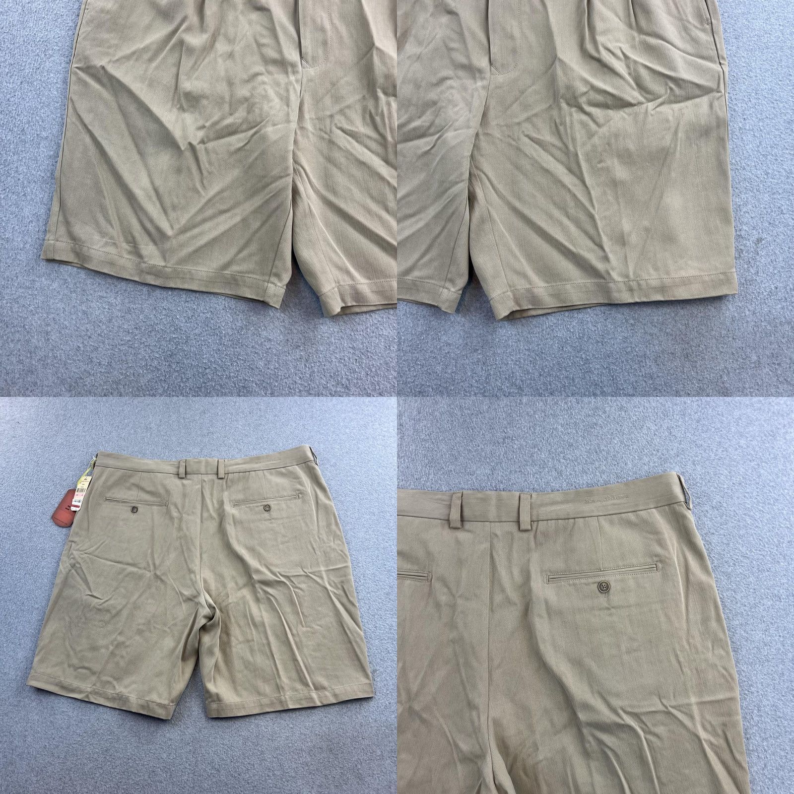 Tommy Bahama Tommy Bahama Shorts Mens 40 Beige Silk Pleated Chino Casual Preppy Adult) Size US 40 / EU 56 - 8 Thumbnail