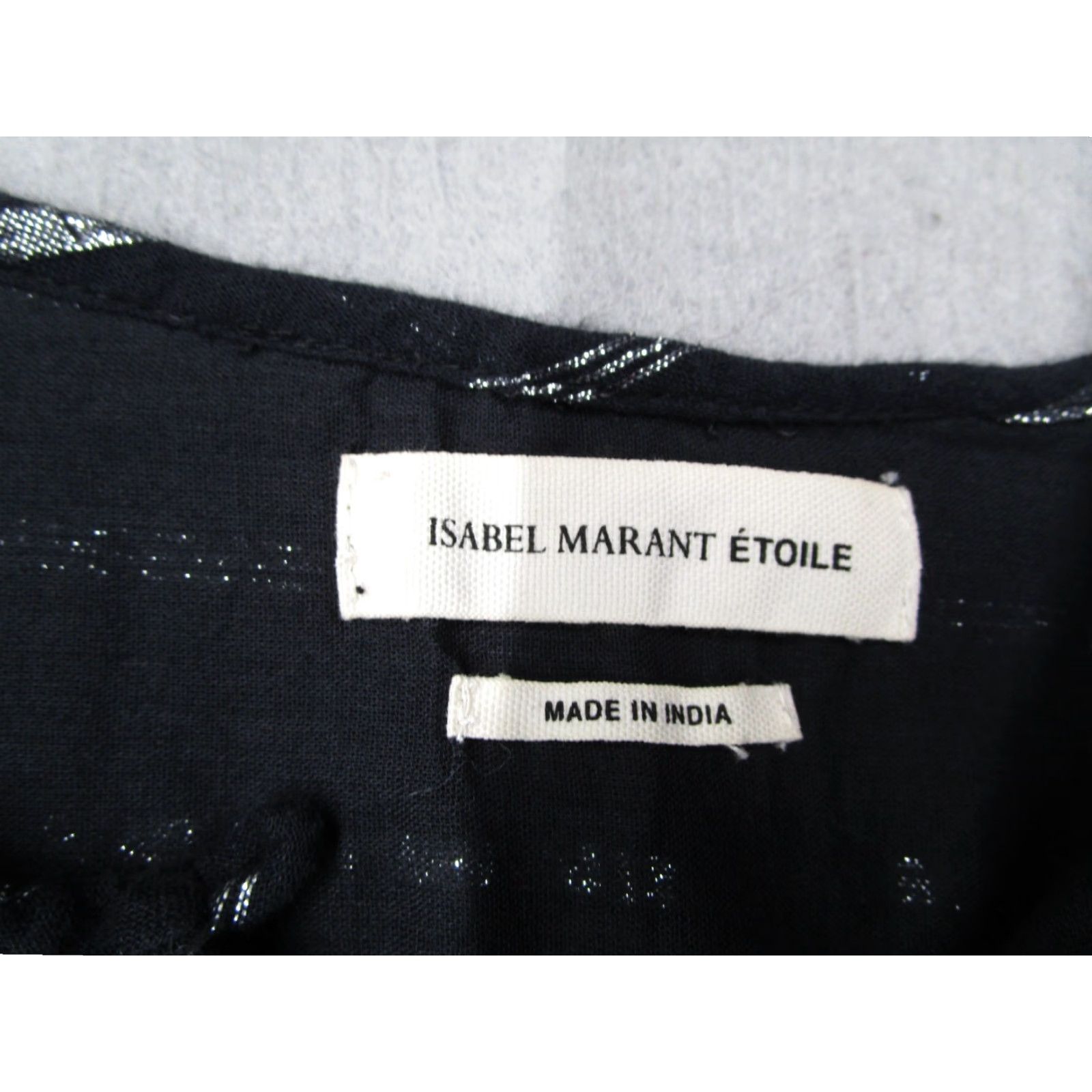 Isabel Marant Isabel Morant Etoile Dress Women 36 Black A Line 3/4 Sleeve Metallic Stripes Size XS / US 0-2 / IT 36-38 - 3 Thumbnail