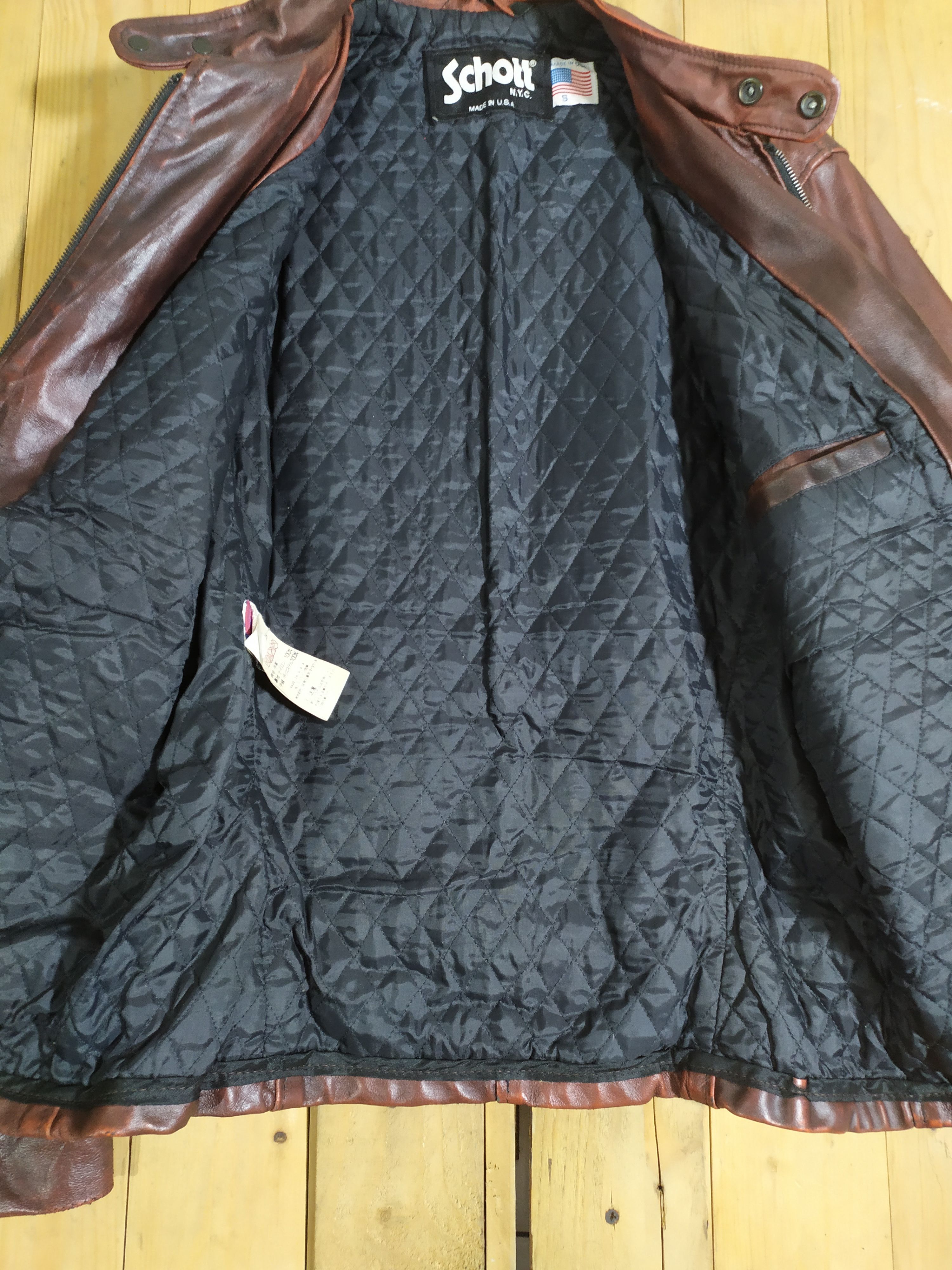 Genuine Leather × Schott SCHOTT NYC LEATHER CHERRY REDDISH SINGLE RIDER JACKET Size US S / EU 44-46 / 1 - 4 Thumbnail