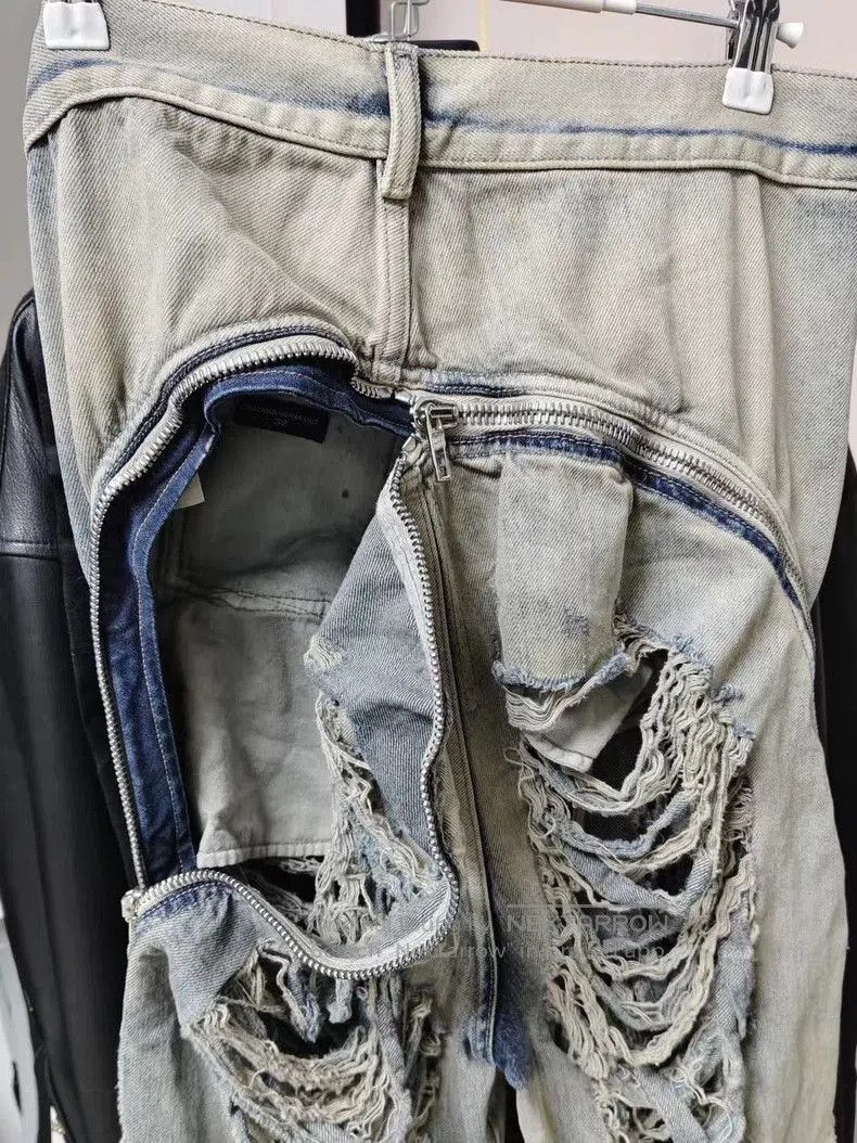 Rick Owens Rick Owens Drkshdw Distressed Zipper Pants. Size US 32 / EU 48 - 3 Thumbnail