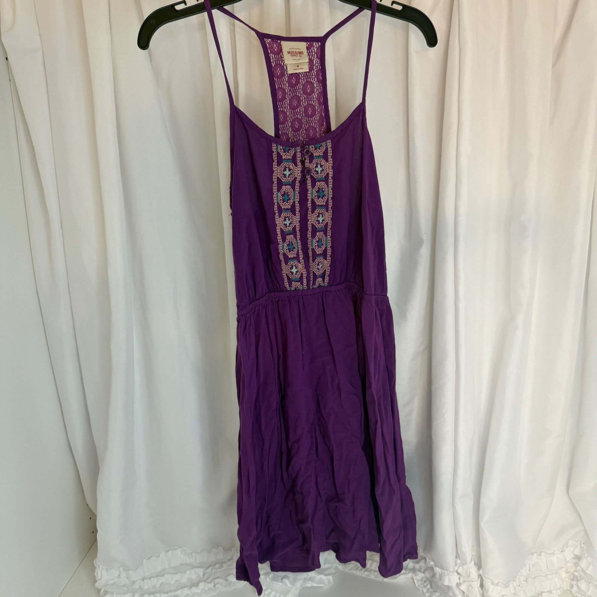 Other Mossimo Supply Purple Sleeveless Boho Dress Lace Embroidered Size S / US 4 / IT 40 - 1 Thumbnail