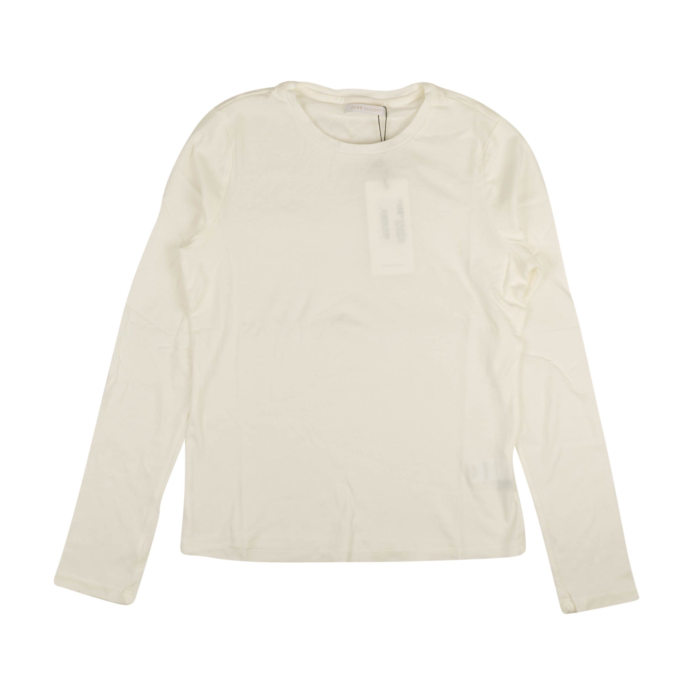 image of John Elliott Chalk White Long Sleeve High Twist T-Shirt Size 0/36, Women's