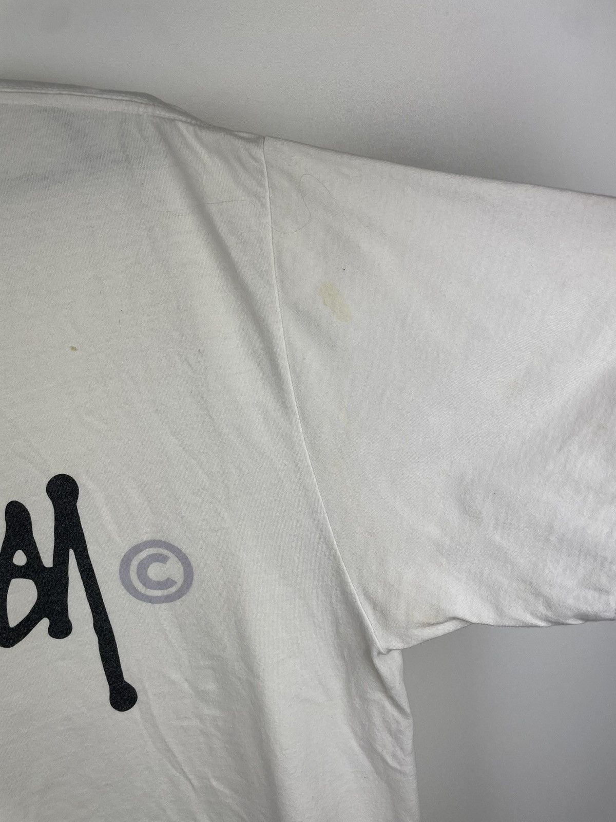 Stussy × Vintage Stussy Distressed Vintage T Shirt White Size L Size US L / EU 52-54 / 3 - 8 Thumbnail