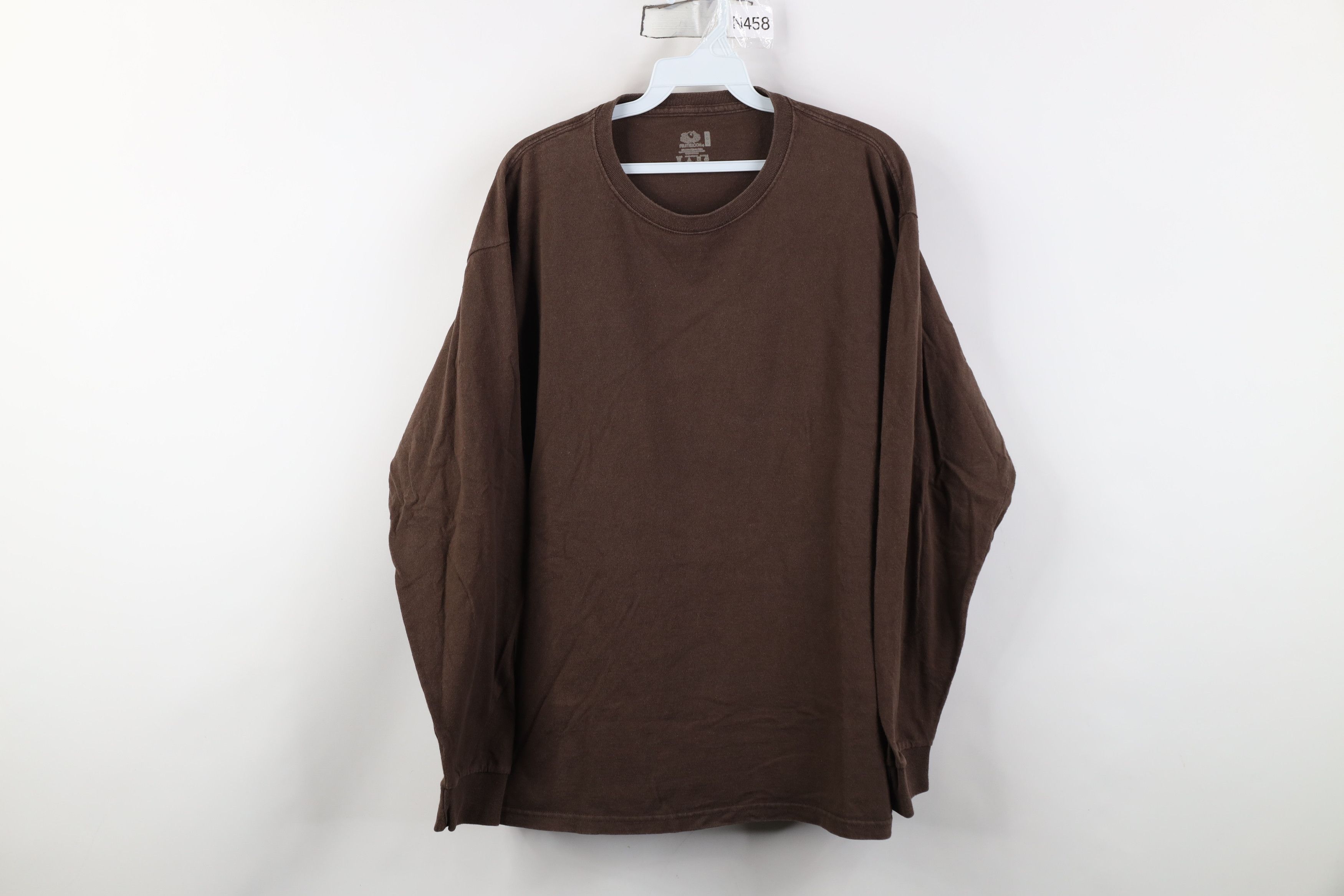 Vintage Vintage Y2K Streetwear Long Sleeve T-Shirt Chocolate Cotton Size US L / EU 52-54 / 3 - 1 Thumbnail