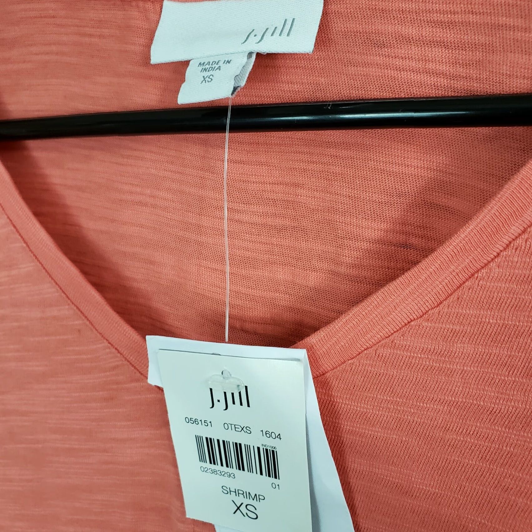 J. Jill J Jill Womens Top XS Solid Orange V-Neck 3/4 Sleeve Cotton Shirt Womens XS Orange V-Neck T-Shirt Cotton Size XS / US 0-2 / IT 36-38 - 5 Thumbnail