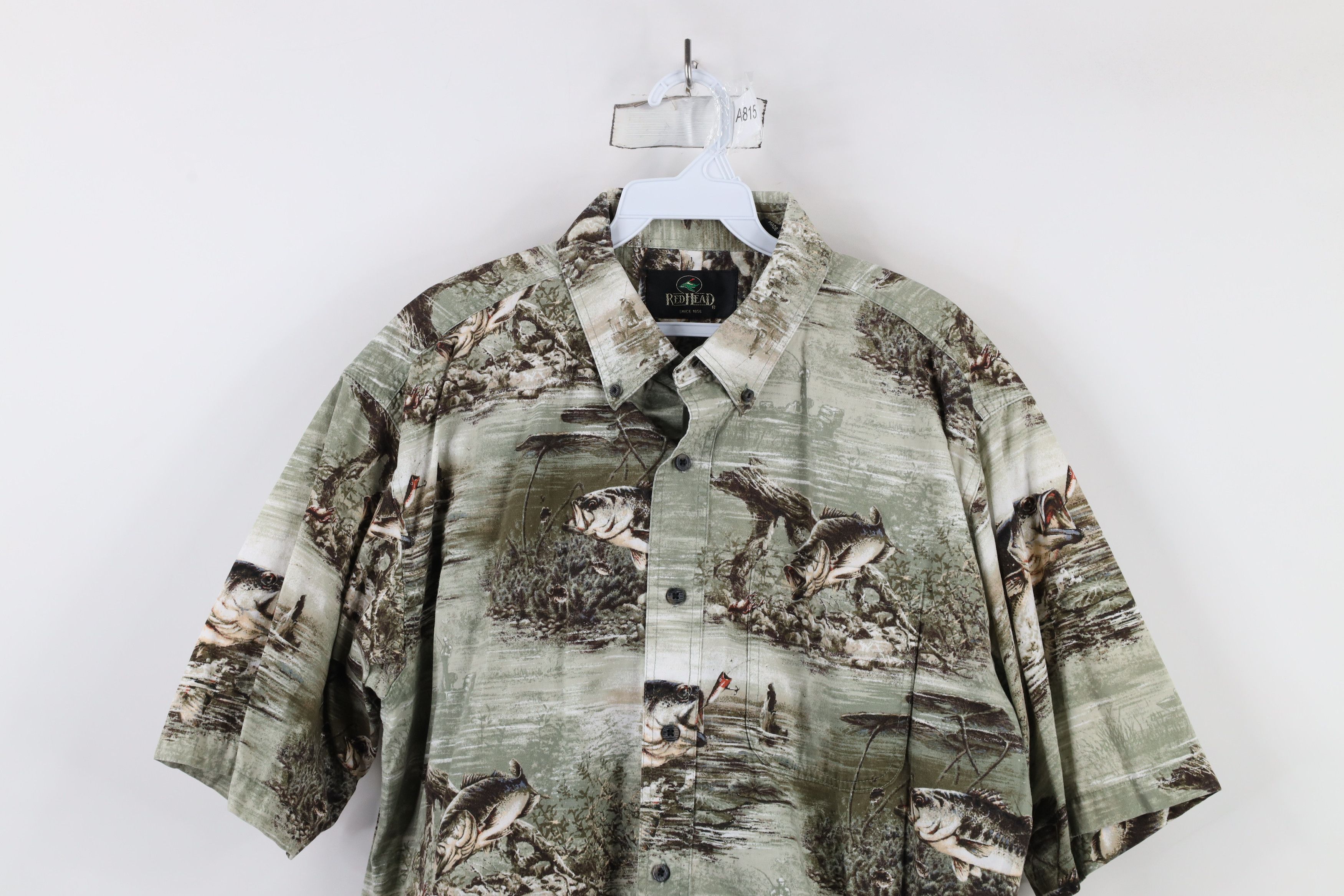 Vintage Vintage 90s Streetwear Fishing All Over Print Button Shirt Size US L / EU 52-54 / 3 - 2 Thumbnail