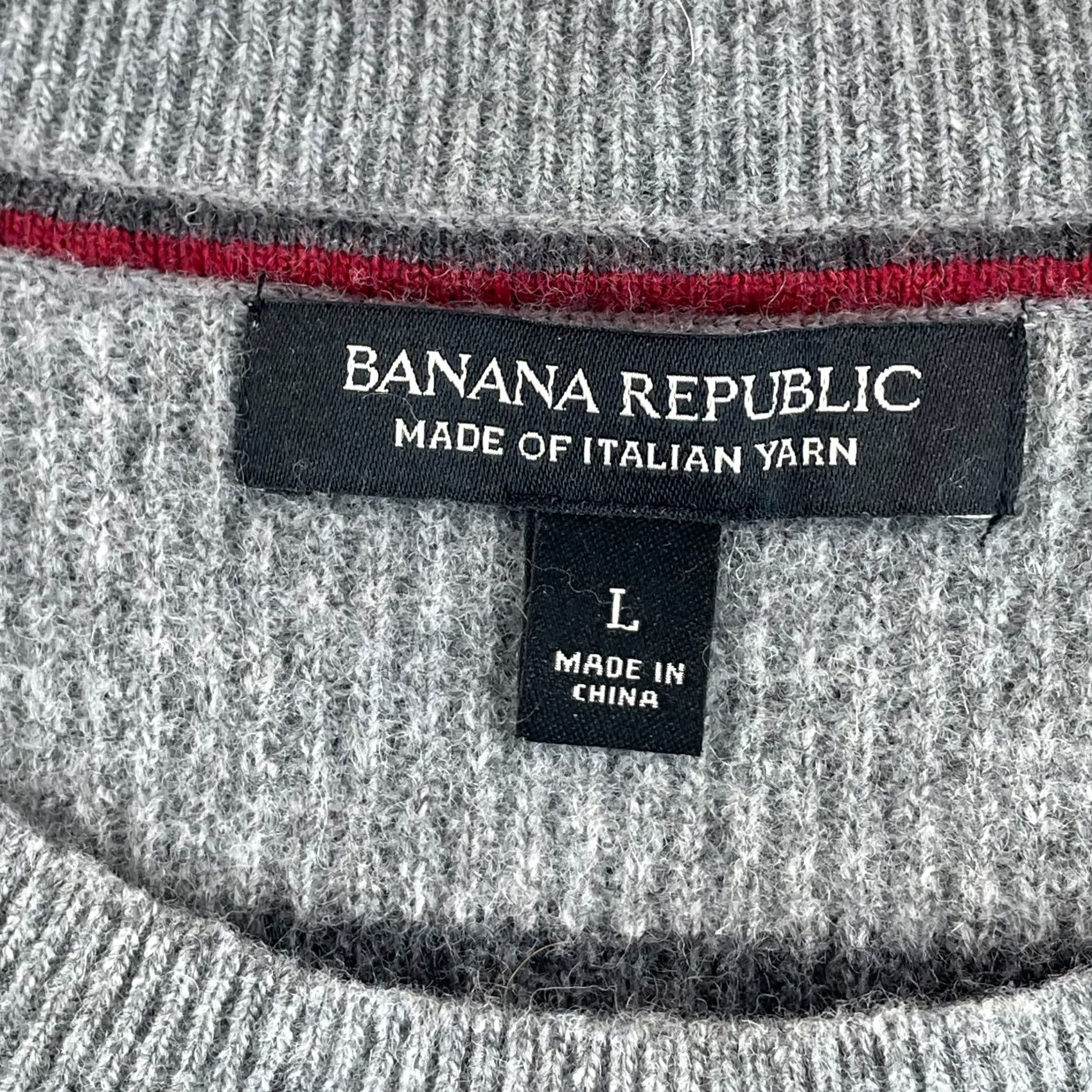 Banana Republic Banana Republic Sweater Men L Gray Striped Merino Wool Crew Neck NWOT Size US L / EU 52-54 / 3 - 2 Thumbnail