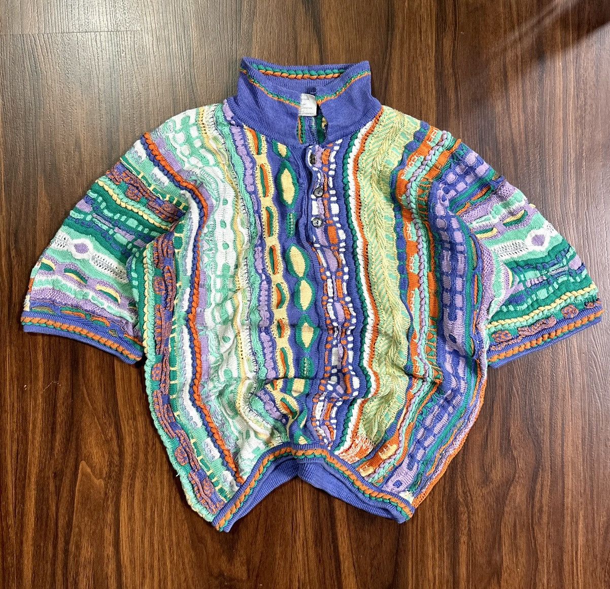 Coogi CRAZY RARE COOGI 3D MULTICOLOURED CABLE POLO KNIT Size US M / EU 48-50 / 2 - 1 Thumbnail