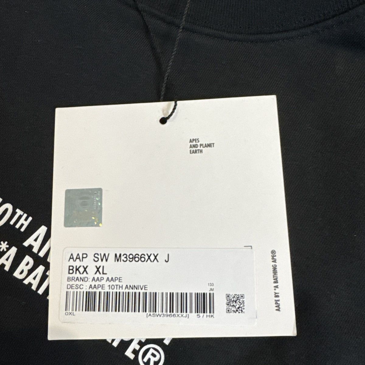 Aape Bape AAPE Anniversary Moon Face Black Crewneck Size US XL / EU 56 / 4 - 7 Thumbnail