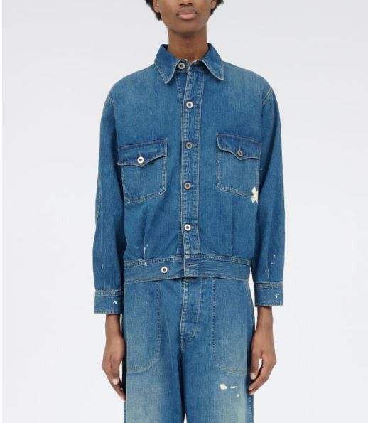 Maison Margiela o1w1db11225 Distressed Denim Jacket in Blue Size US M / EU 48-50 / 2 - 1 Thumbnail