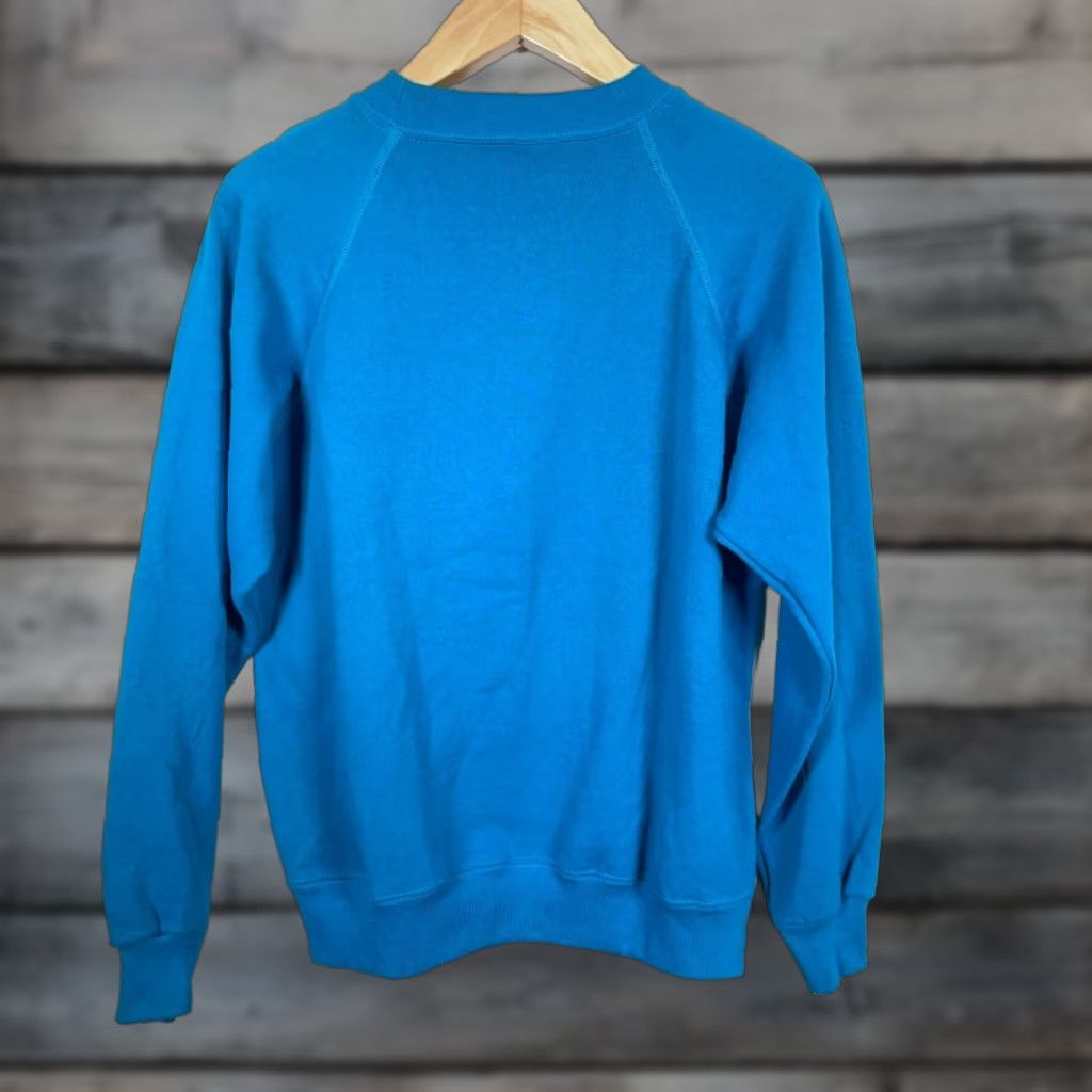Hanes VINTAGE Hanes Sweatshirt Las Vegas Tribal Sun Blue 50/50 Raglan Sleeve Adult Large Crew Neck Graphic Print 90s City Retro Mens Size US L / EU 52-54 / 3 - 1 Thumbnail