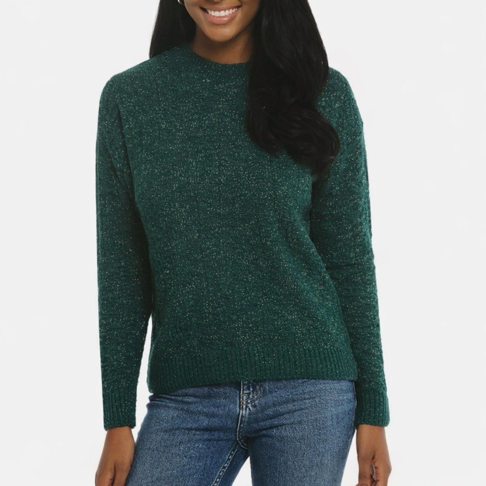 Weatherproof Weatherproof Vige Women Green Shimmer Knit Mock Neck Sweater Size XXL / US 16-18 / IT 52-54 - 1 Thumbnail