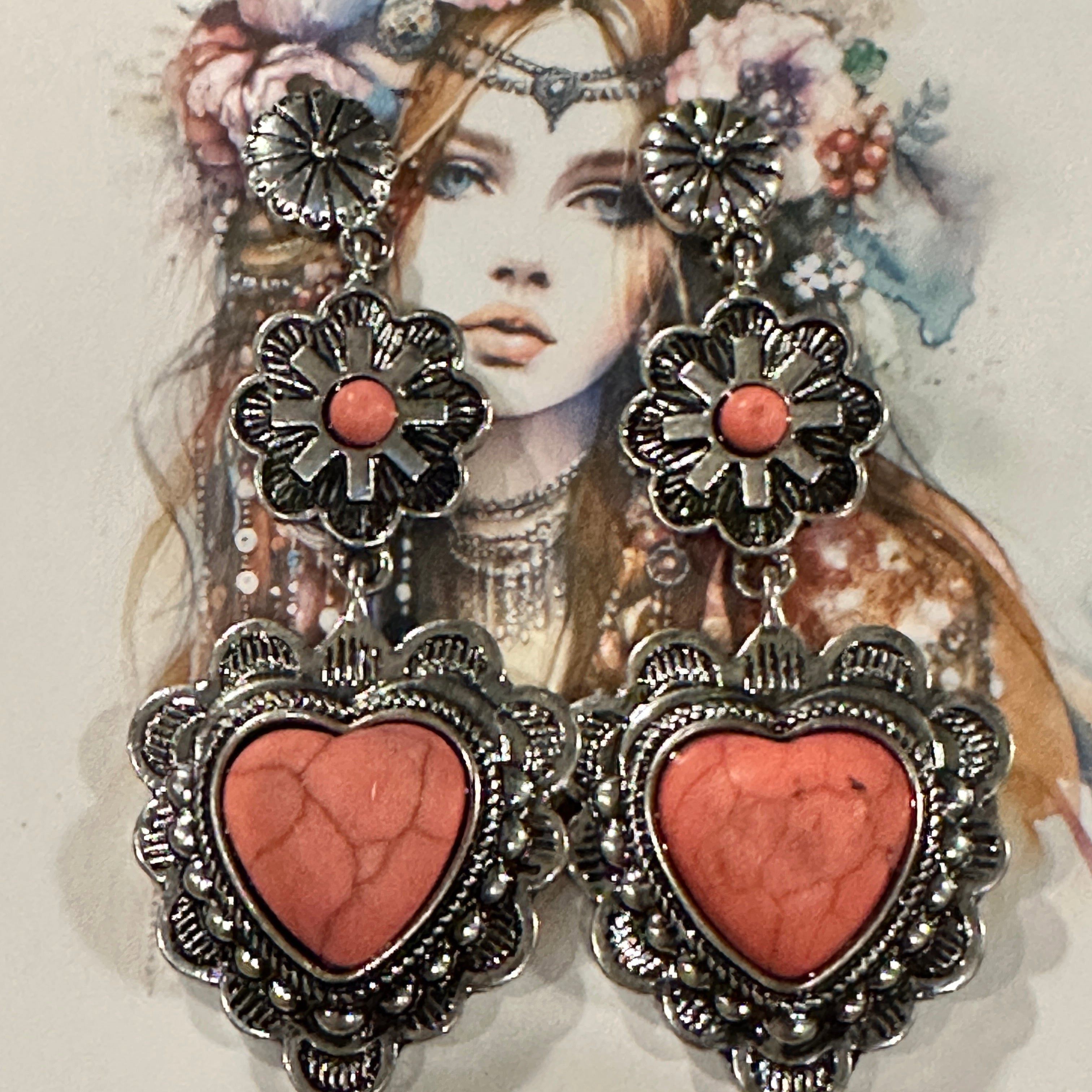 Other Playful Pink Heart Western Charm Earrings Size ONE SIZE - 3 Thumbnail