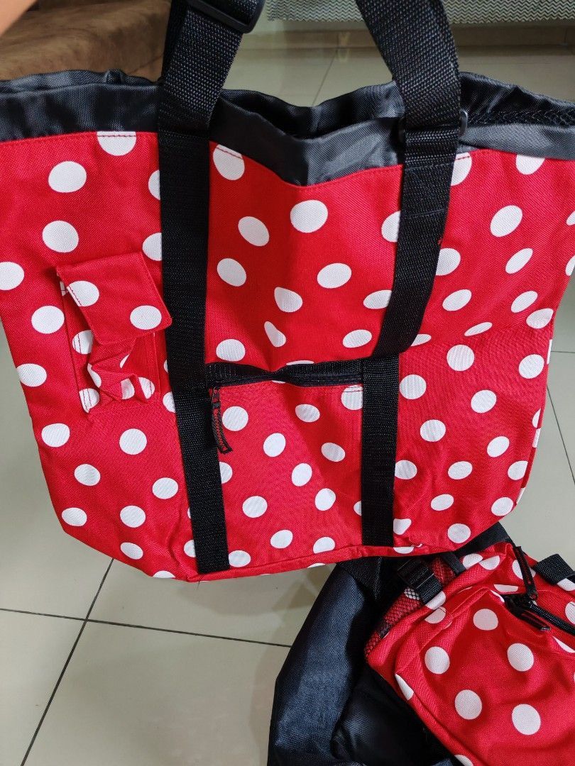 Designer × Japanese Brand Byreborn 3-Piece Polka Dot Bag Set–Backpack, Tote, Waistbag Size ONE SIZE - 7 Thumbnail