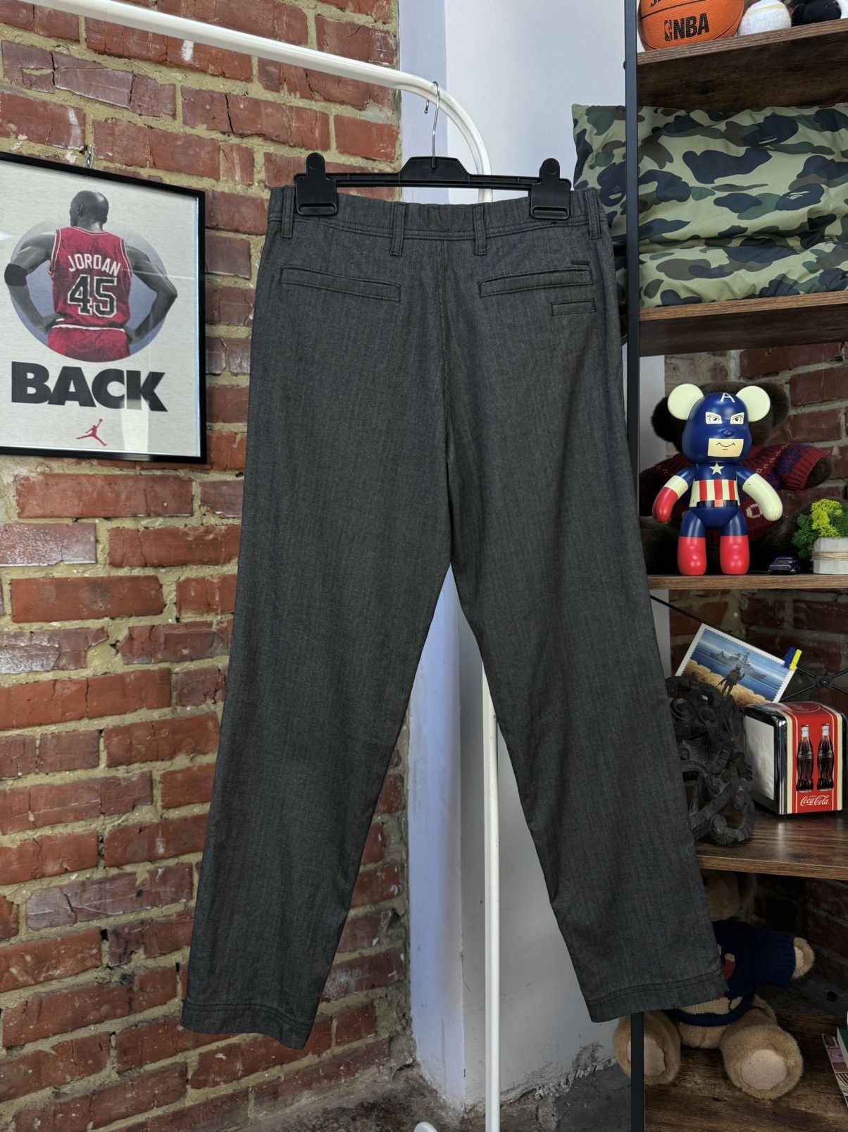 Hugo Boss HUGO BOSS Dark Grey Striped Lightweight Casual Cropped Pants Size US 31 - 14 Thumbnail