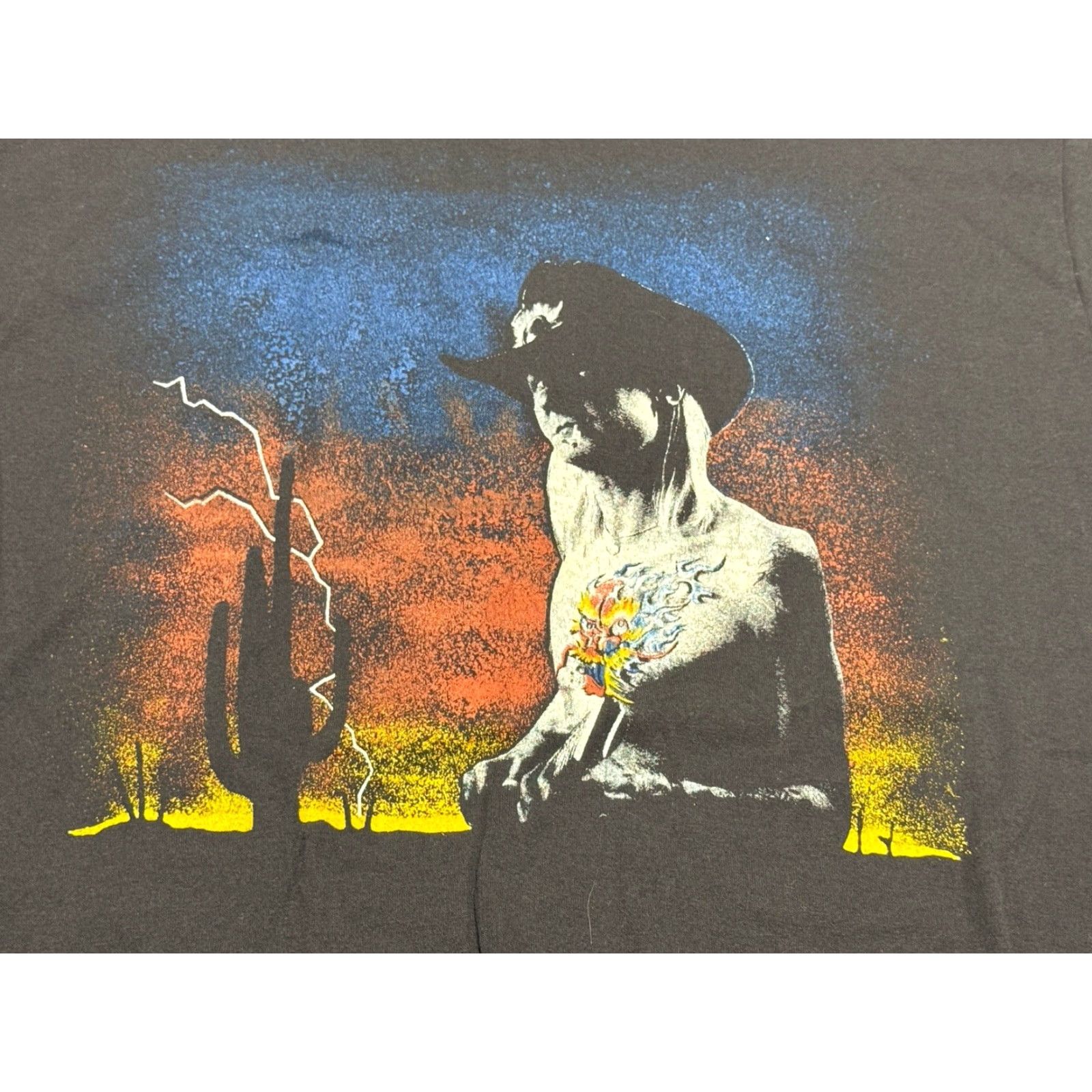 Vintage VINTAGE Johnny Winter Tour 1988 T-Shirt Black XL Men Single Stitch 80s Theme Shirts Mens Size US XL / EU 56 / 4 - 2 Thumbnail