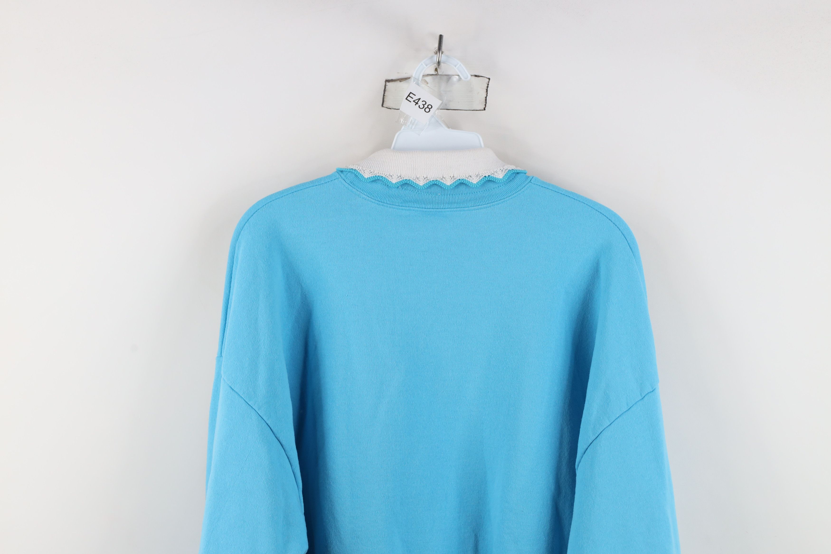Vintage Vintage 90s Streetwear Tulip Flower Collared Sweatshirt USA Size XL / US 12-14 / IT 48-50 - 14 Thumbnail
