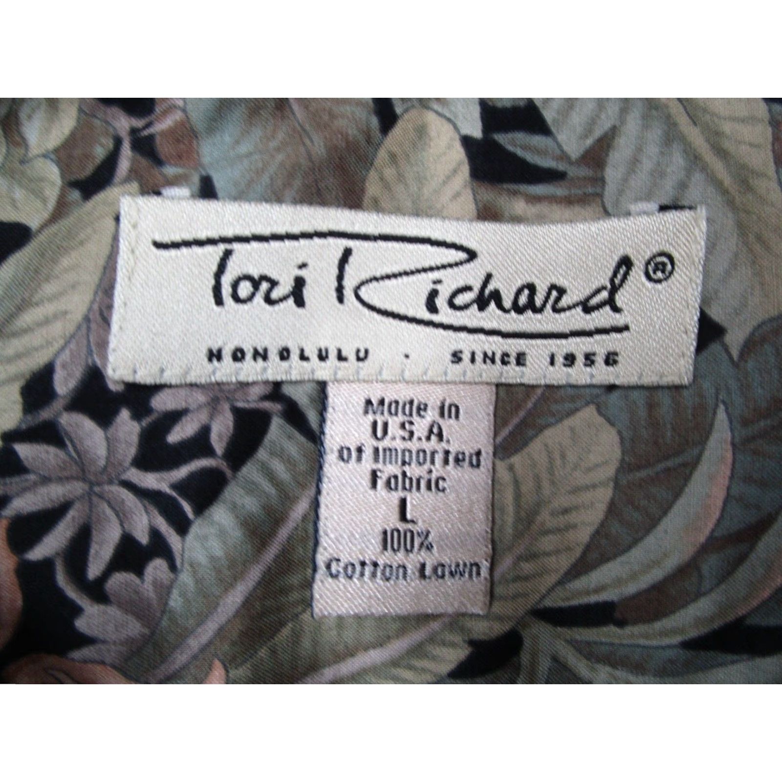 Tori Richard VINTAGE Tori Richard Men's Shirt Large Green Floral Hawaii Casual Retro Tropical 70s 80s 90s Size US L / EU 52-54 / 3 - 3 Thumbnail