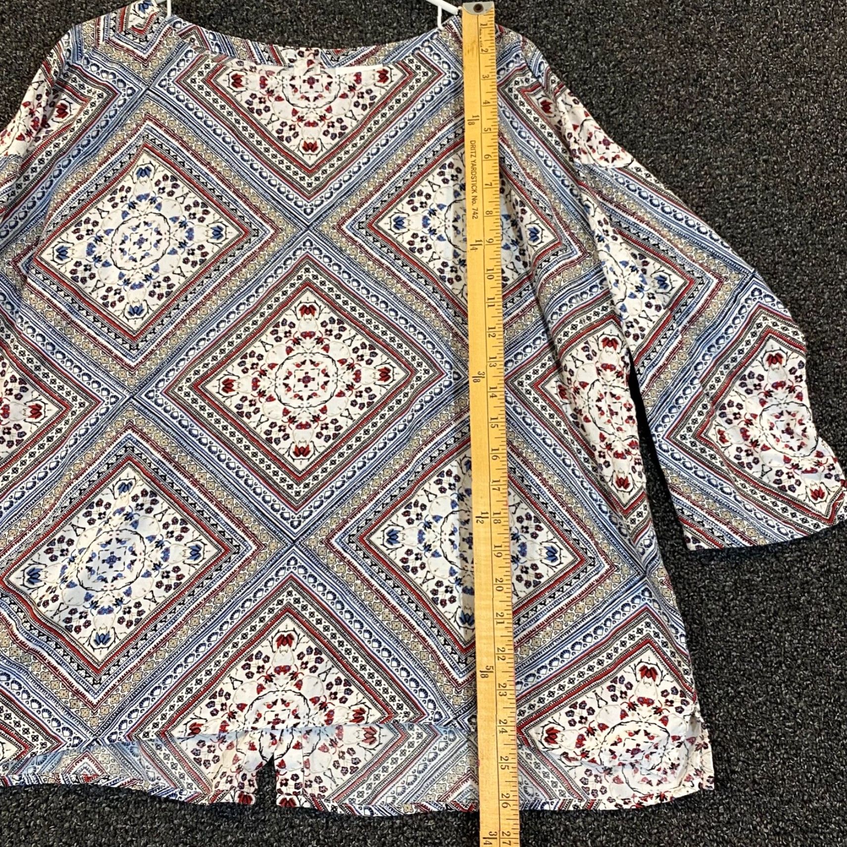 J. Jill J. Jill Shirt Womens L Geometric 1/2 Sleeve Button-Up Back Button Up Multicolor Abstract Casual Size L / US 10 / IT 46 - 3 Thumbnail
