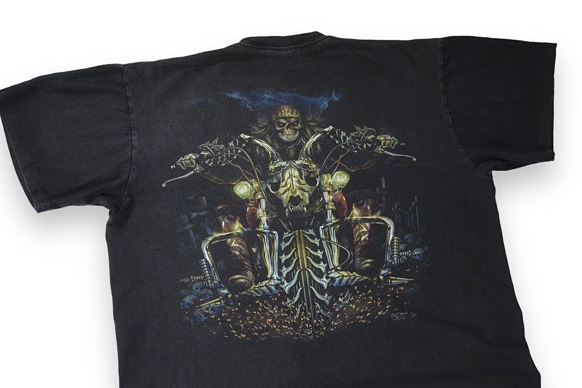 Vintage Rock Vintage Faded Biker Skull Graphic Tee 90s Size US XL / EU 56 / 4 - 8 Thumbnail