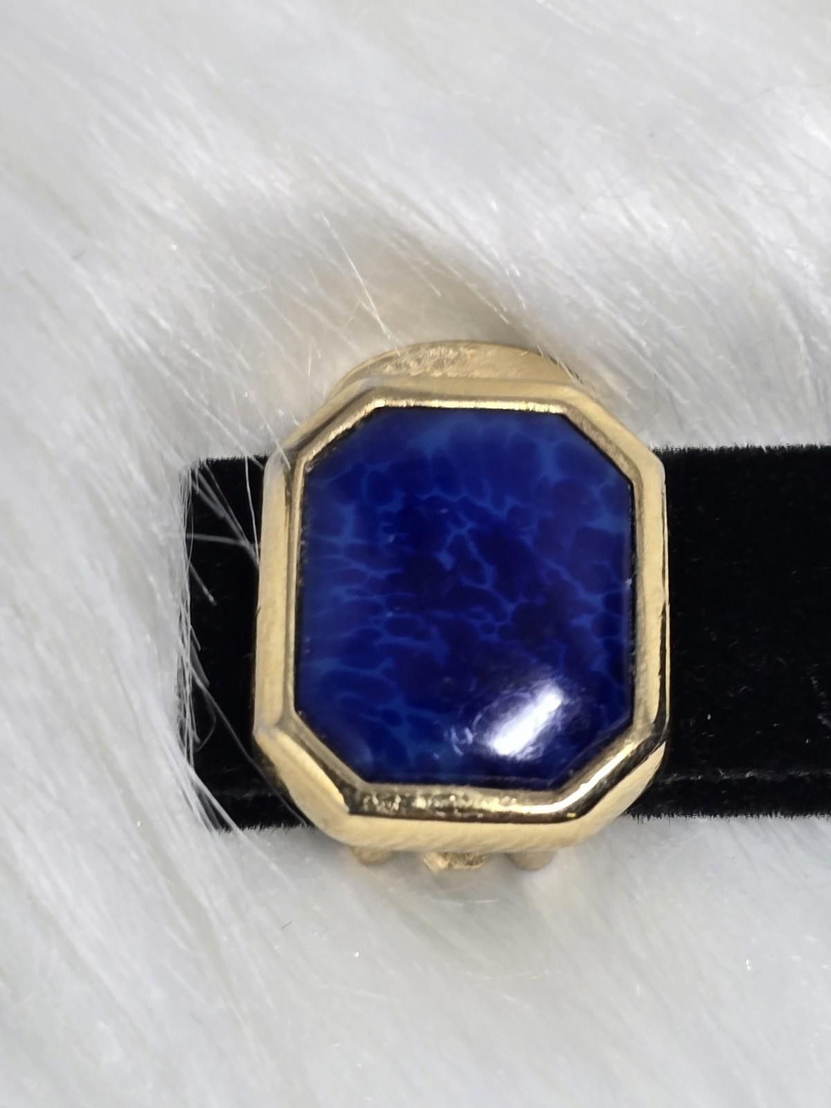 Dior Vintage Christian Dior Gold Blue Faux Stone Clip Earrings Size ONE SIZE - 3 Thumbnail