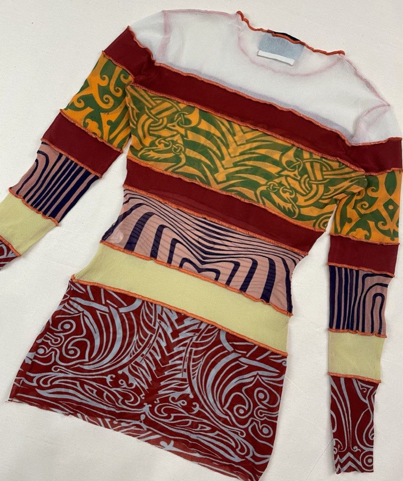 Jean Paul Gaultier SS1996 Jean Paul Gaultier Cyberbaba Tribal Tattoo Mesh Top Size US S / EU 44-46 / 1 - 4 Thumbnail