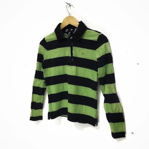 Tommy Hilfiger TOMMY HILFIGER Green Striped Polo Tee Shirt Sailing Gear Size S / US 4 / IT 40 - 5 Thumbnail