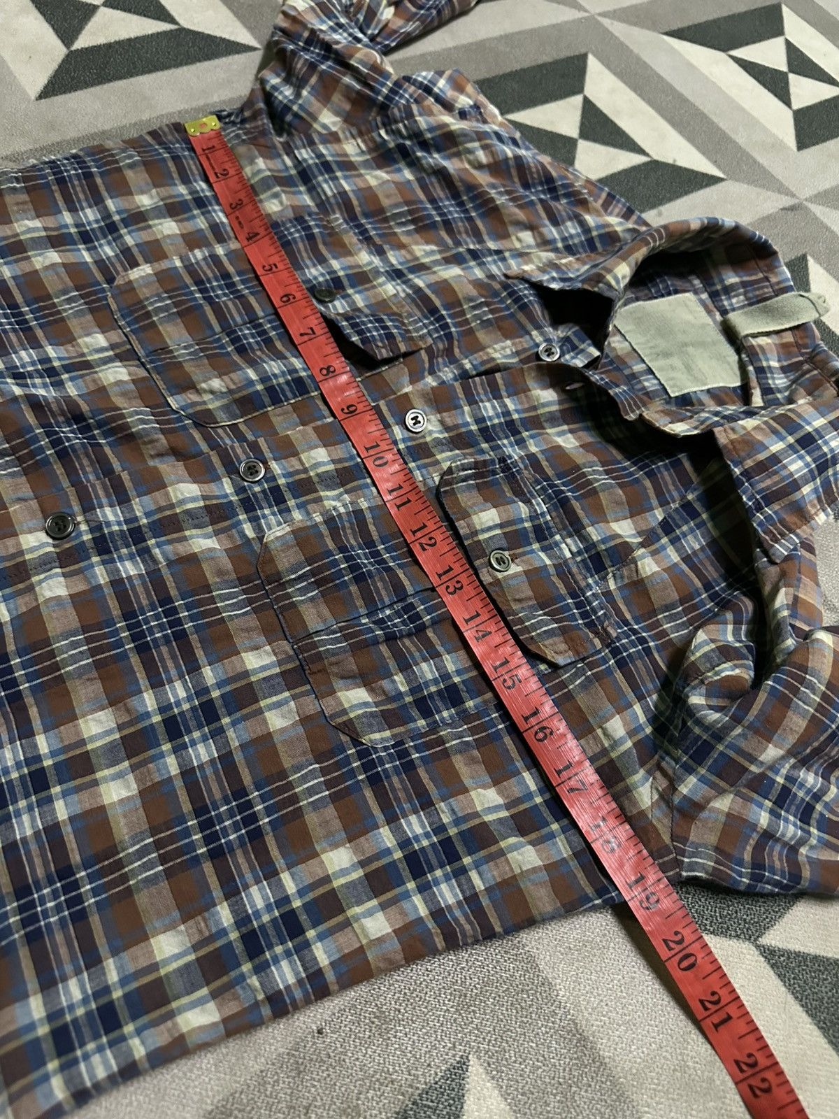 GOA GOA button snap long sleeved plaid double pocket Size US M / EU 48-50 / 2 - 8 Thumbnail
