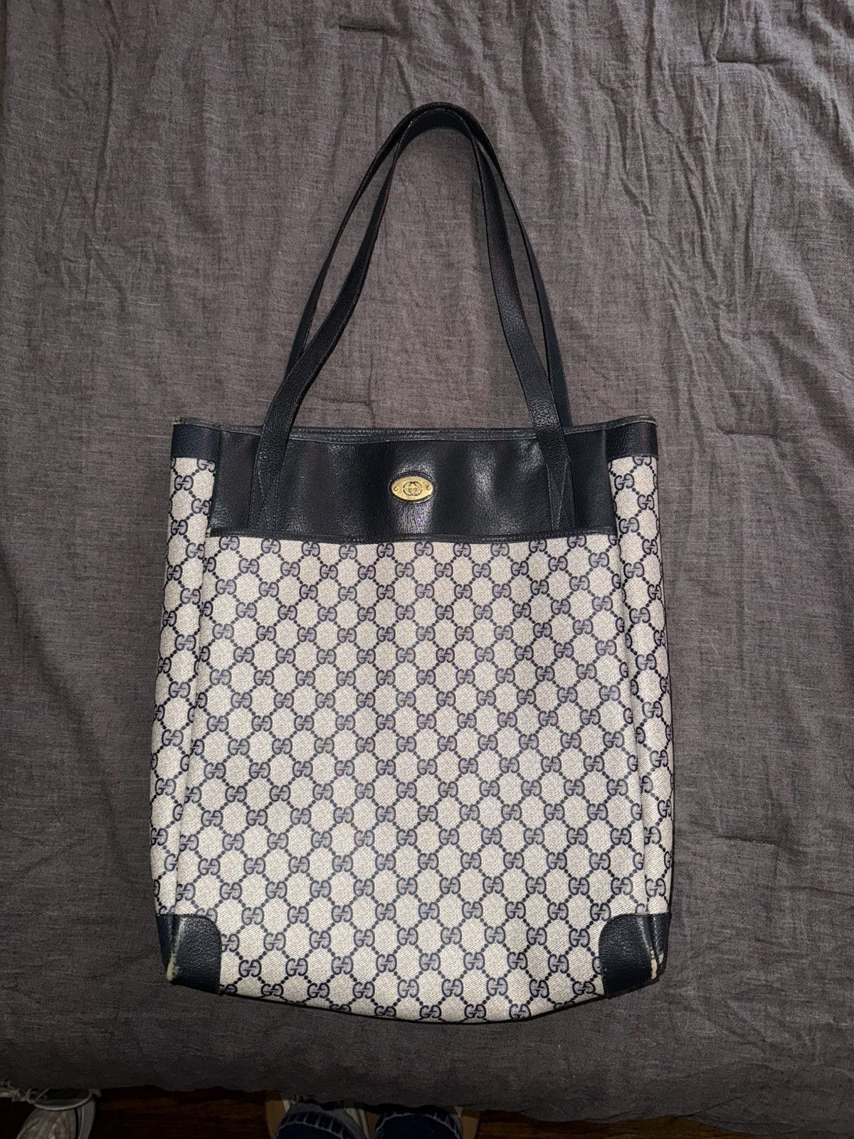 Gucci Vintage Gucci Black and Gold Monogram Bag Size ONE SIZE - 1 Thumbnail