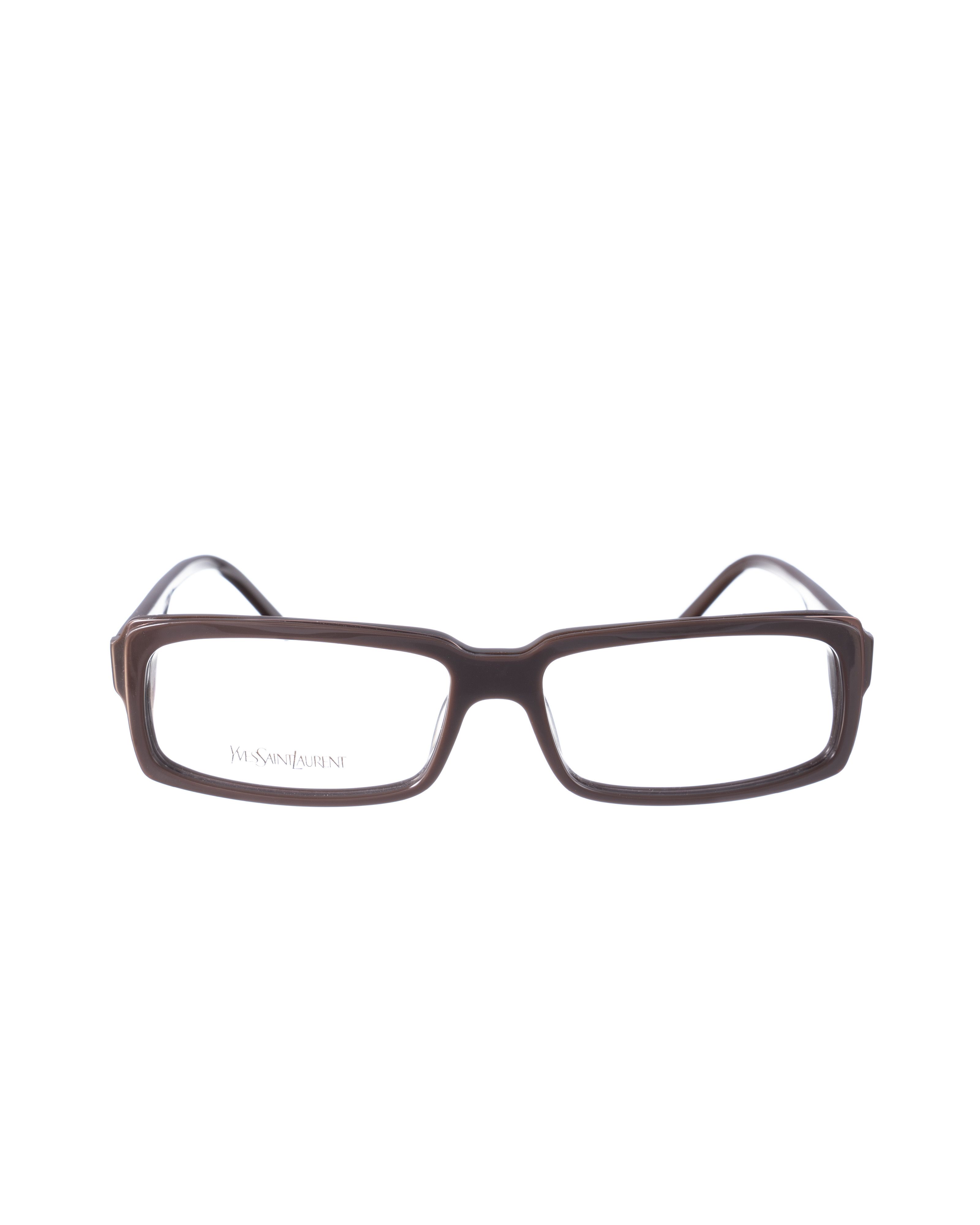 Saint Laurent Paris Yves Saint Laurent 00s Rectangular Chocolate Brown Glasses Size ONE SIZE - 1 Thumbnail