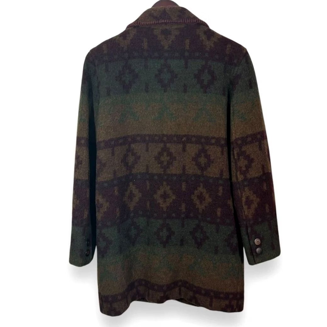 American Eagle Outfitters VINTAGE American Eagle Outfitters For Her Wool Coat Jacket Womens M Brown Southwestern Aztec Pattern Pea Coat Shawl Collar 70s 80s Womens Medium Mens? Size M / US 6-8 / IT 42-44 - 2 Thumbnail