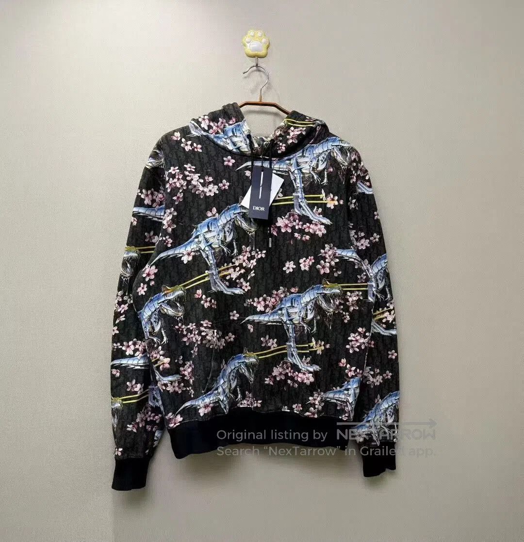 Dior dior x kongshan black floral logo hoodie. Size US XL / EU 56 / 4 - 1 Thumbnail