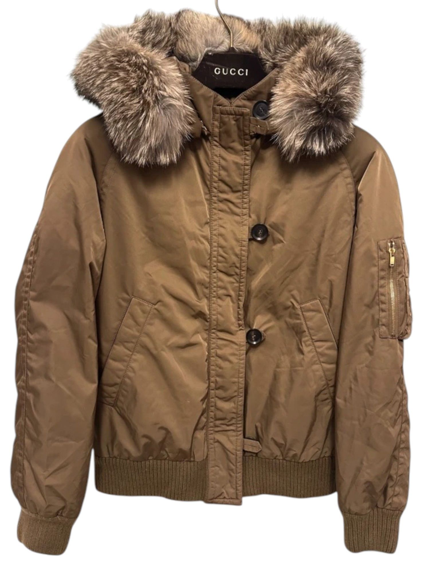 Gucci Gucci Goose Down Bomber Jacket with Blue Fox Fur Trim Size S / US 4 / IT 40 - 1 Thumbnail