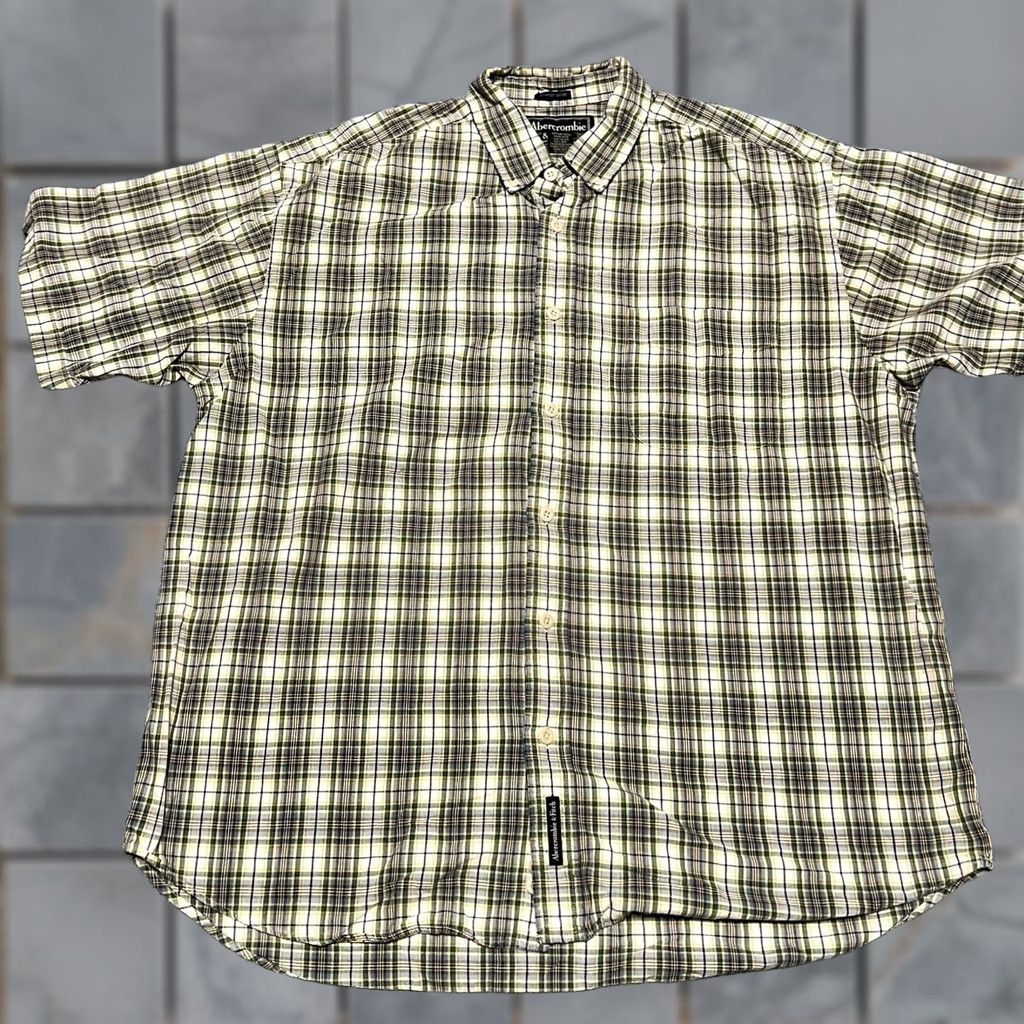 Abercrombie & Fitch Abercrombie & Fitch Shirt Mens M Green Button Short Sleeve Biggest Size US M / EU 48-50 / 2 - 1 Thumbnail