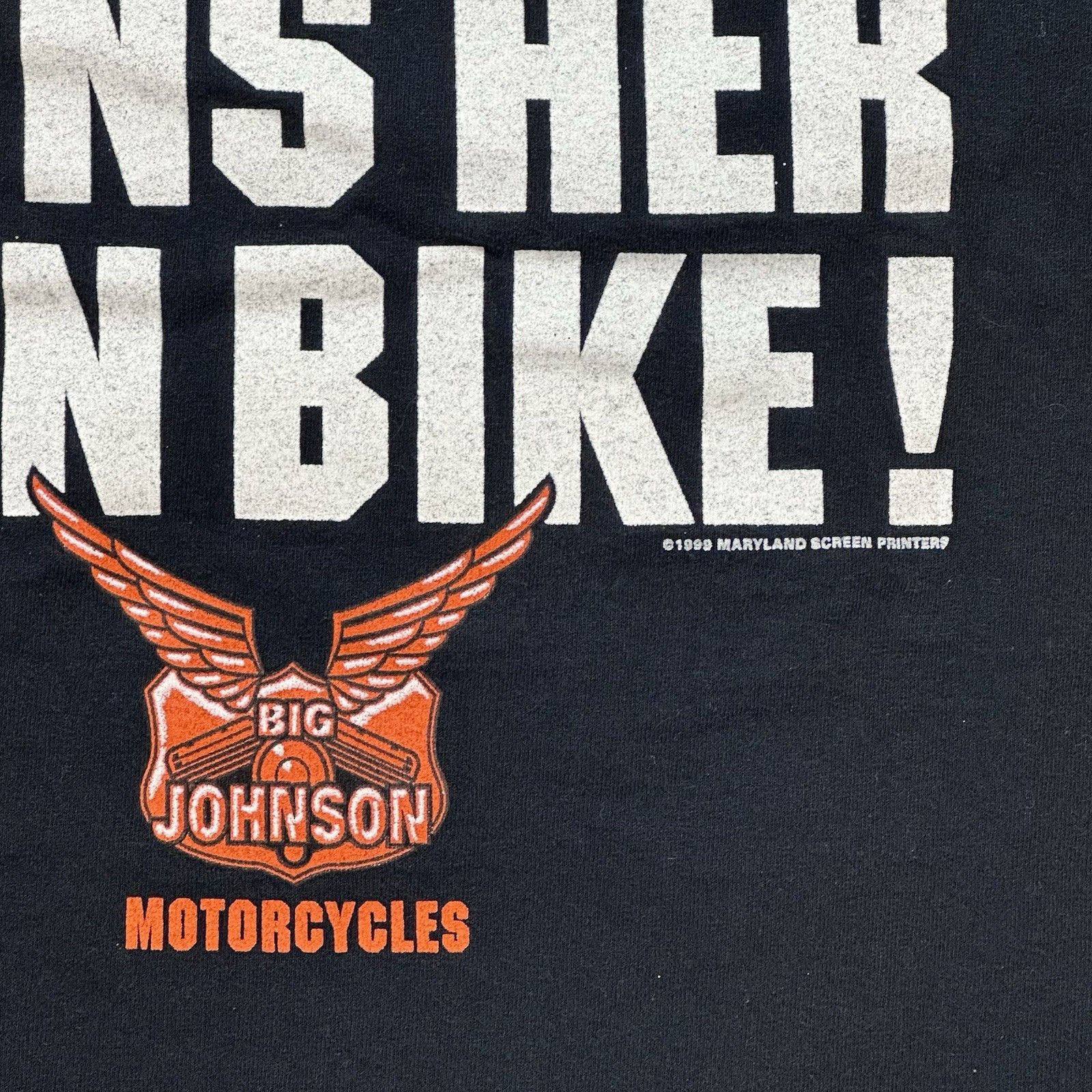 Vintage Vintage Big Johnson Motorcycle This B*tch Owns Her Own Bike Size L / US 10 / IT 46 - 9 Thumbnail