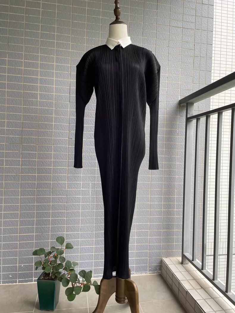 Issey Miyake Issey Miyake size:2 Black color-blocked collar dress Size XS / US 0-2 / IT 36-38 - 5 Thumbnail