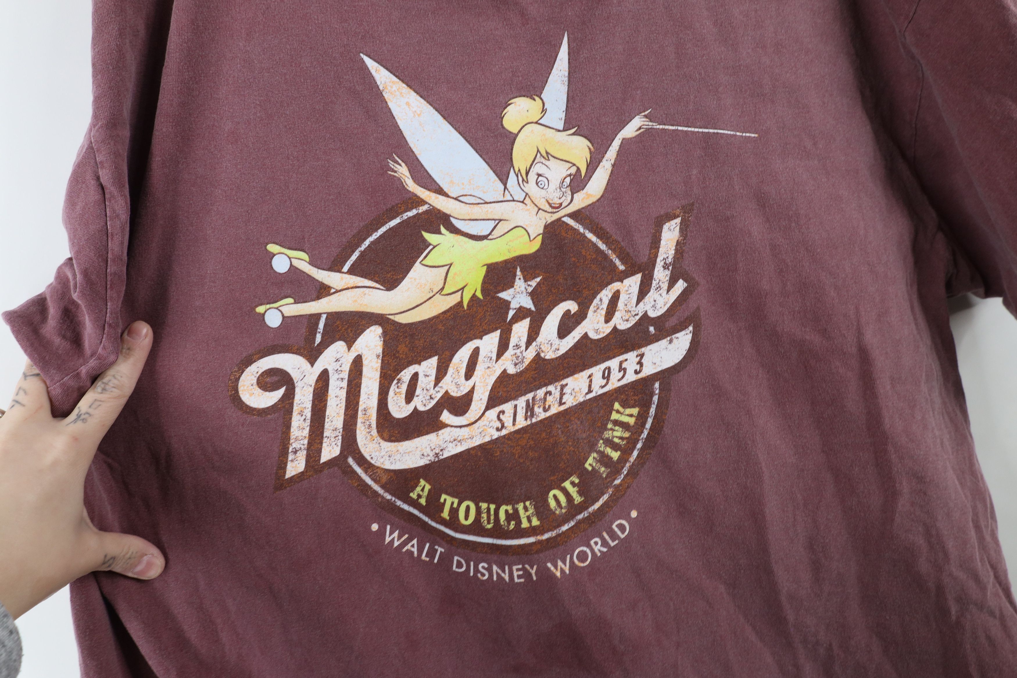 Disney × Vintage Vintage 90s Walt Disney World Tinker Bell Stonewash T-Shirt Size US L / EU 52-54 / 3 - 4 Thumbnail