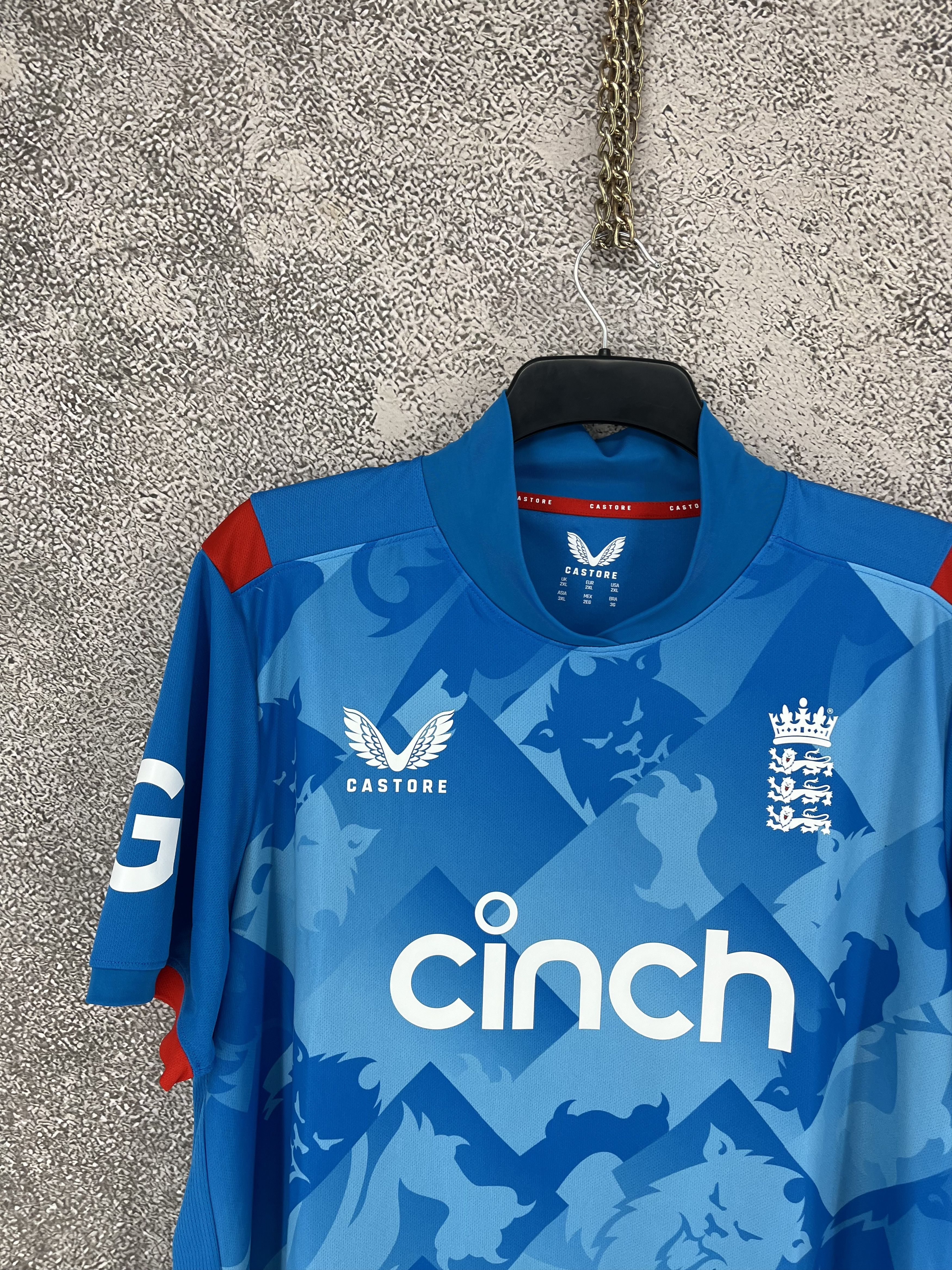 Vintage England Cricket Castore Blue One Day Shirt size Size US XXL / EU 58 / 5 - 4 Thumbnail