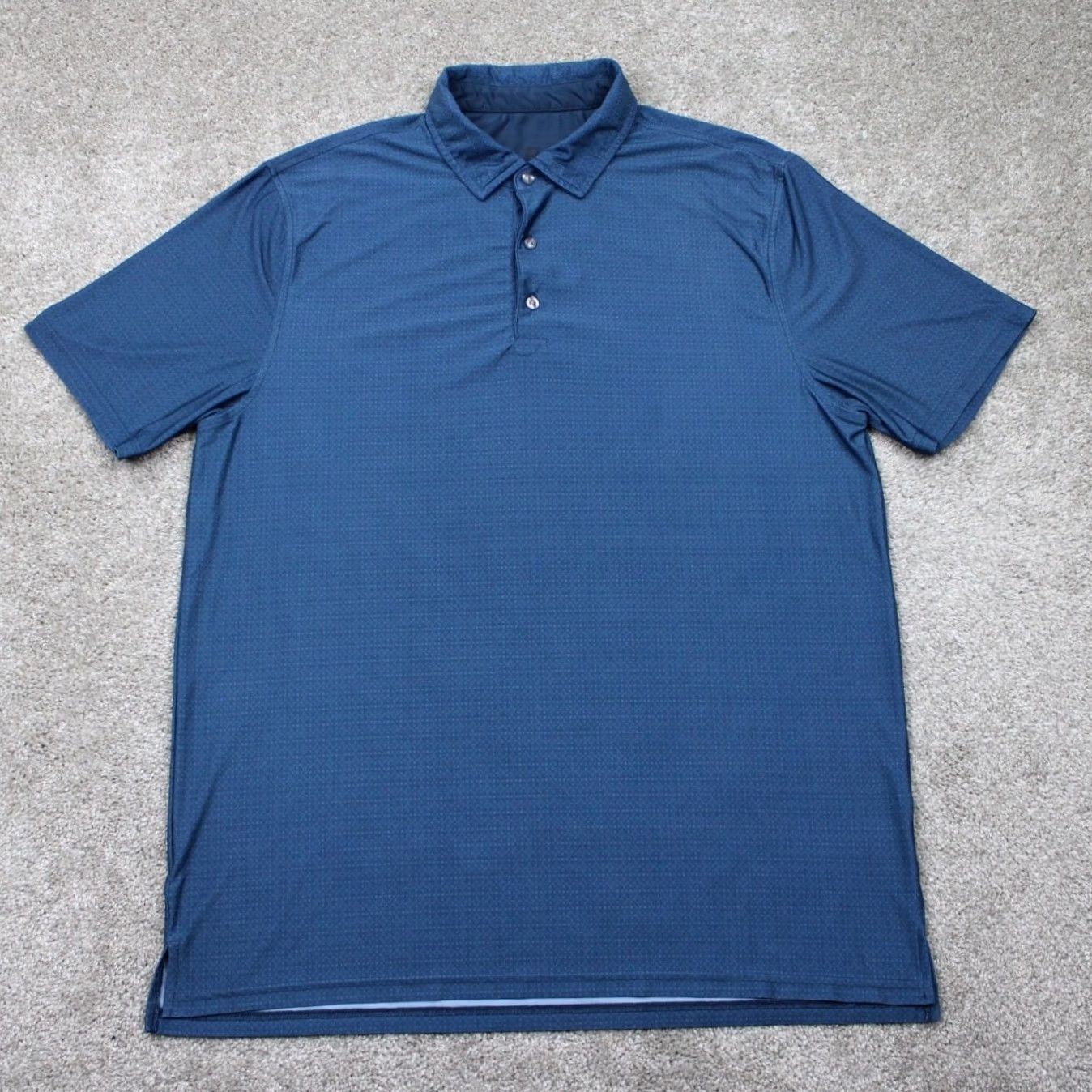 Vintage Hickey Freeman Polo Shirt Mens L Blue Geometric Short Sleeve Stretch Breathable 88% Polyester 12% Spandex Golf Driving Size US L / EU 52-54 / 3 - 2 Thumbnail