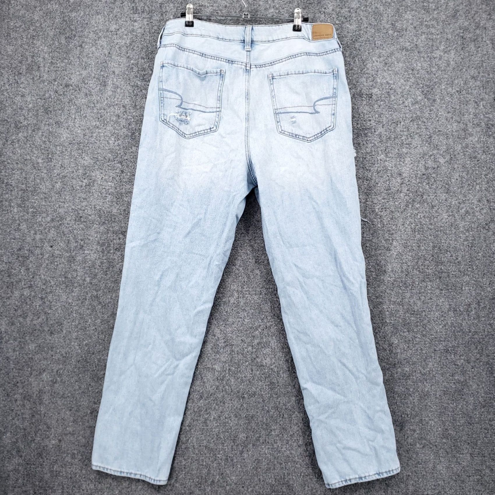 American Eagle Outfitters American Eagle Jeans Womens 12 Long Blue Hi Rise Tomgirl Ripped Denim Size 34" / US 12 / IT 48 - 2 Thumbnail