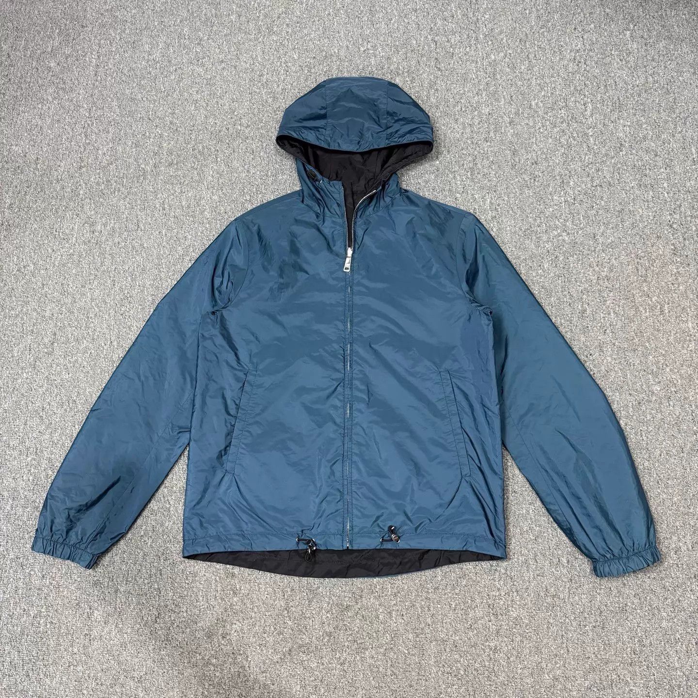 Prada Prada Nylon Jkt Blk/Bl Logo Hem 2-Sided 48 99 New Size US M / EU 48-50 / 2 - 2 Thumbnail