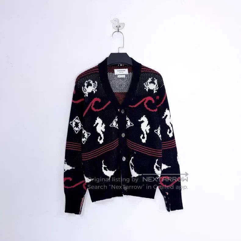 Thom Browne Thom Browne Marine themed intarsia striped knitted cardiga Size US S / EU 44-46 / 1 - 1 Thumbnail