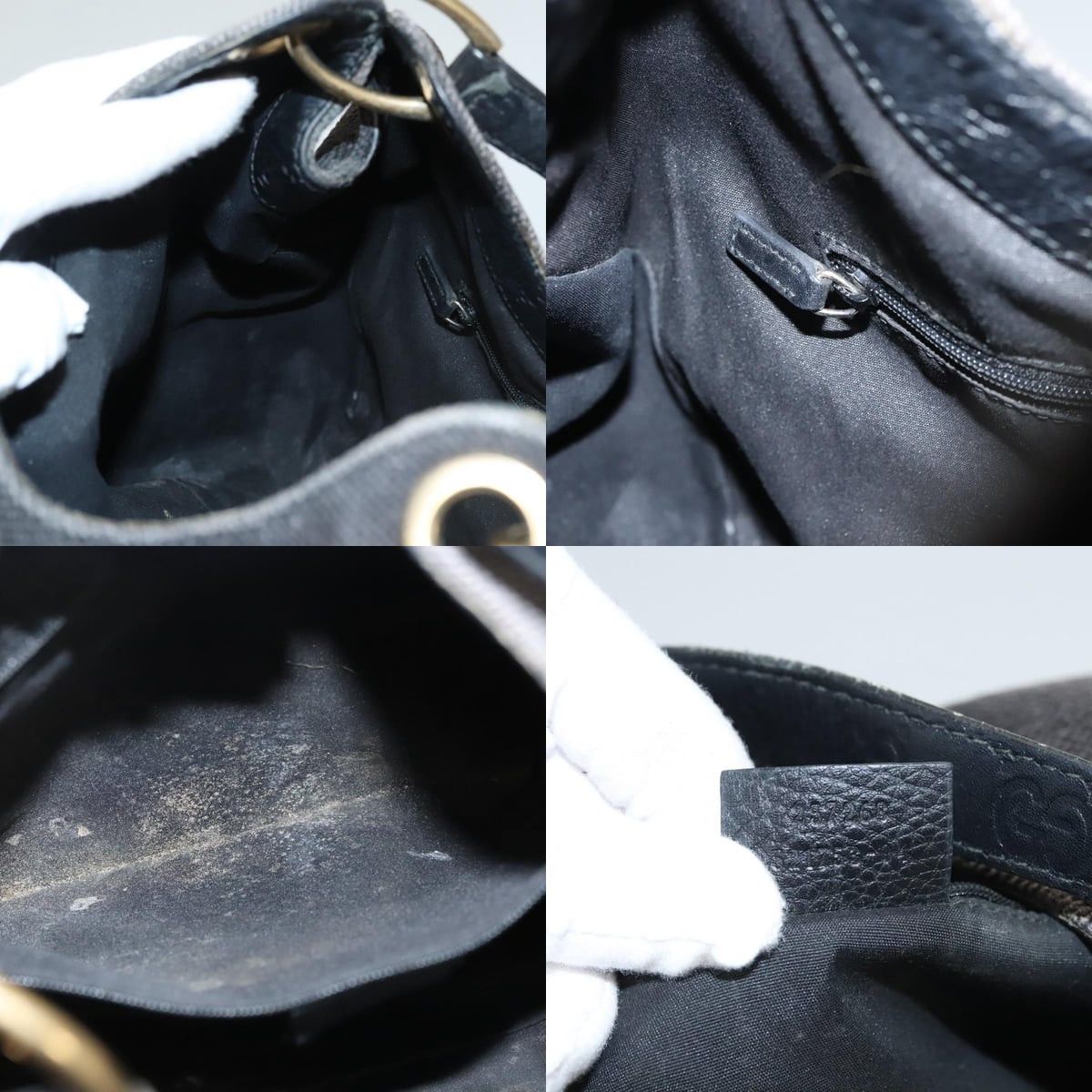 Gucci GUCCI Shoulder Bag Canvas Outlet Black Gold Size ONE SIZE - 12 Thumbnail
